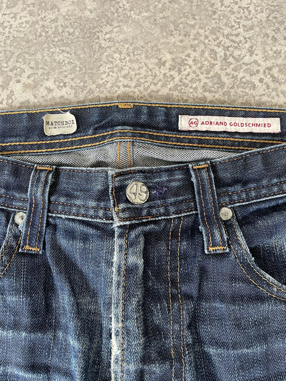 AG Adriano Goldschmied Ag Adriano Goldschmied Slim Straight Distressed Denim Size US 33 - 8 Thumbnail