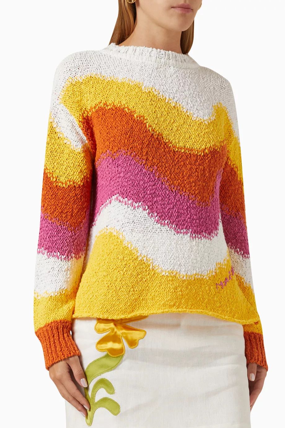 Marni o1y1125 Crewneck Sweater in Multicolor Size S / US 4 / IT 40 - 1 Thumbnail