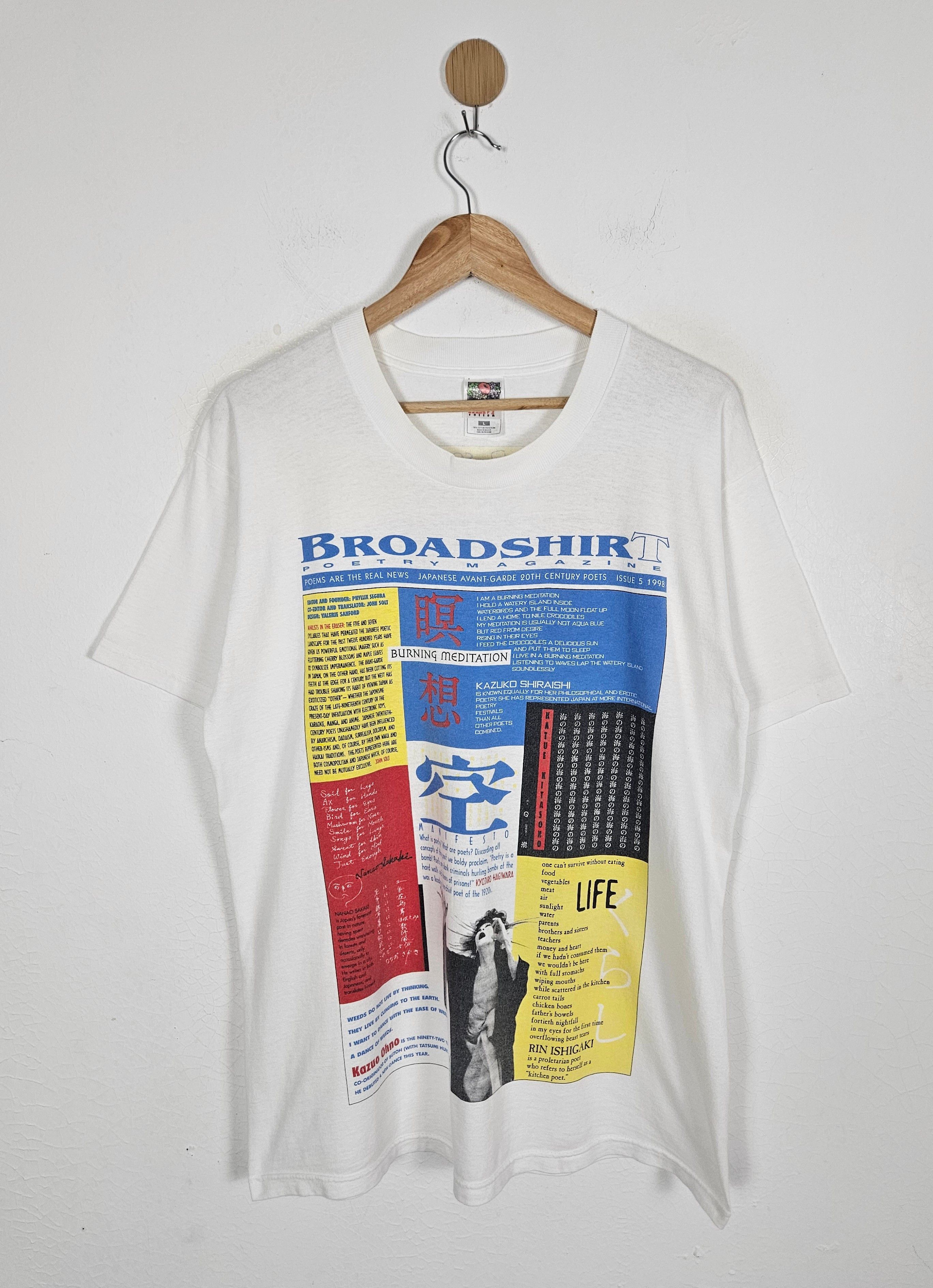 POP MAGAZINE Vintage 90s The Broadshirt Poetry Avant Garde Kazua Ohno tee Size US L / EU 52-54 / 3 - 1 Thumbnail