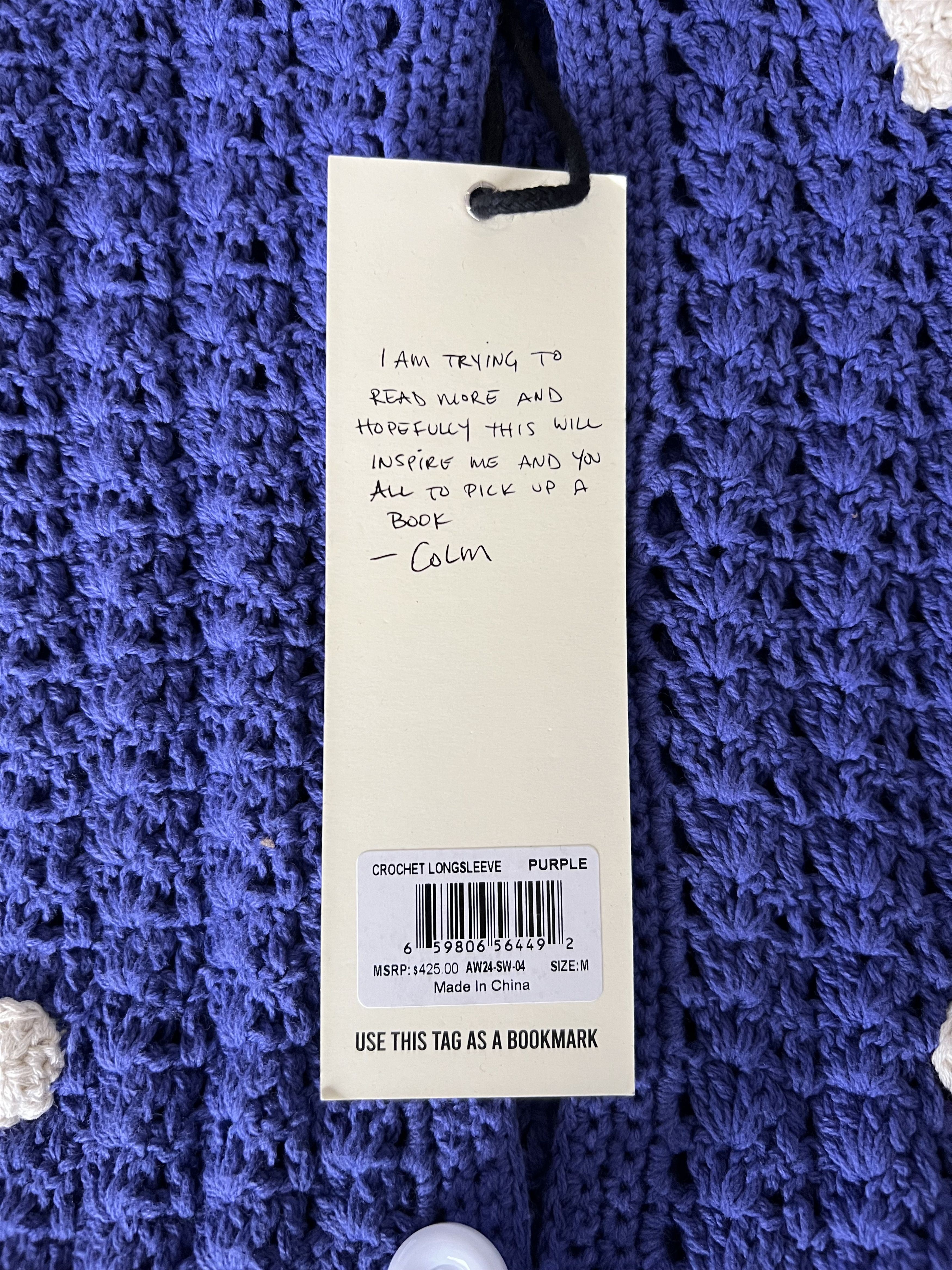 KidSuper Kidsuper Studios Long Sleeve Crochet Sweater in Purple Size US M / EU 48-50 / 2 - 9 Thumbnail