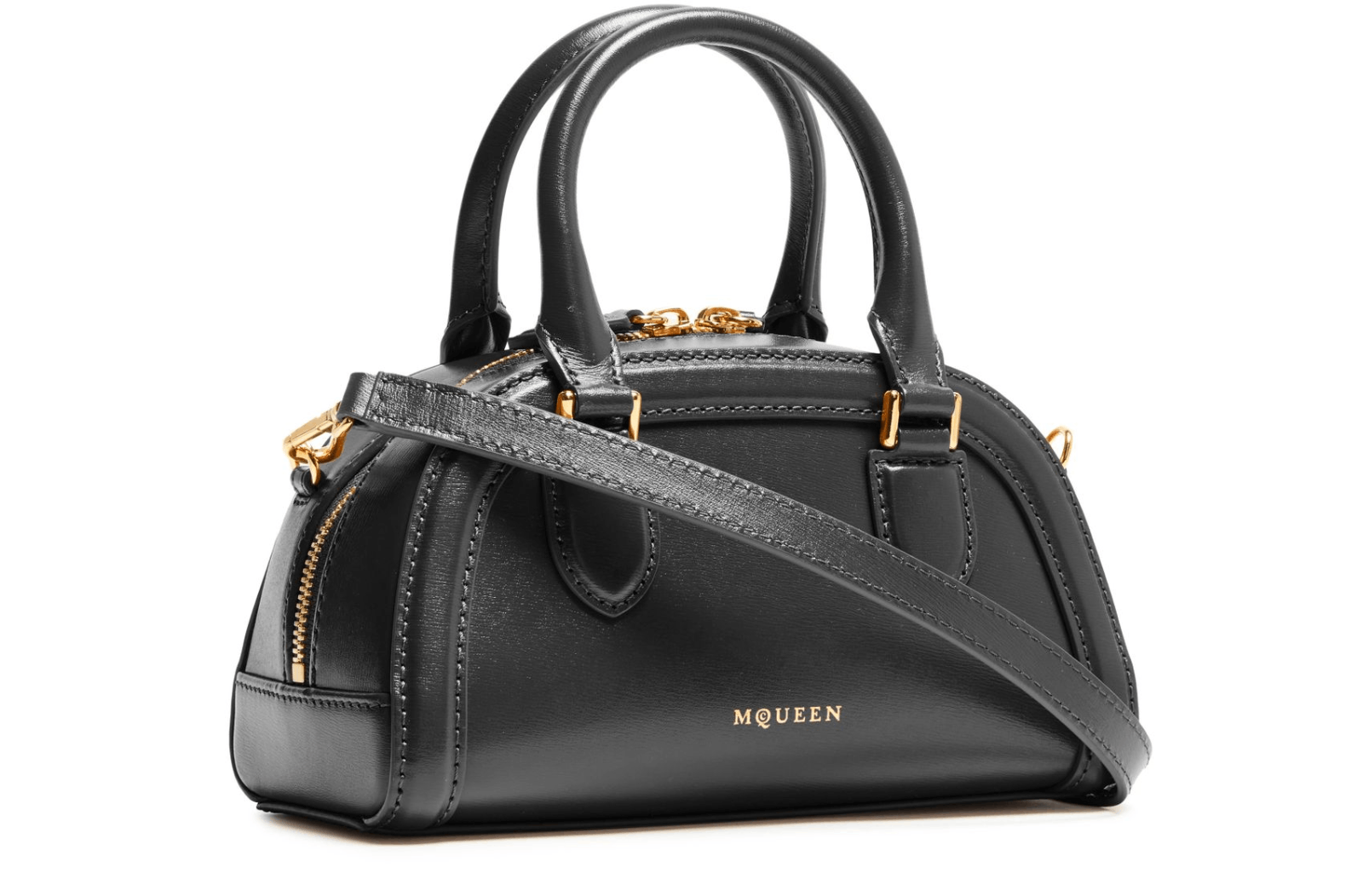 Alexander McQueen MCQUEEN Birdee Mini Black Leather Top Handle Bag New Size ONE SIZE - 2 Thumbnail