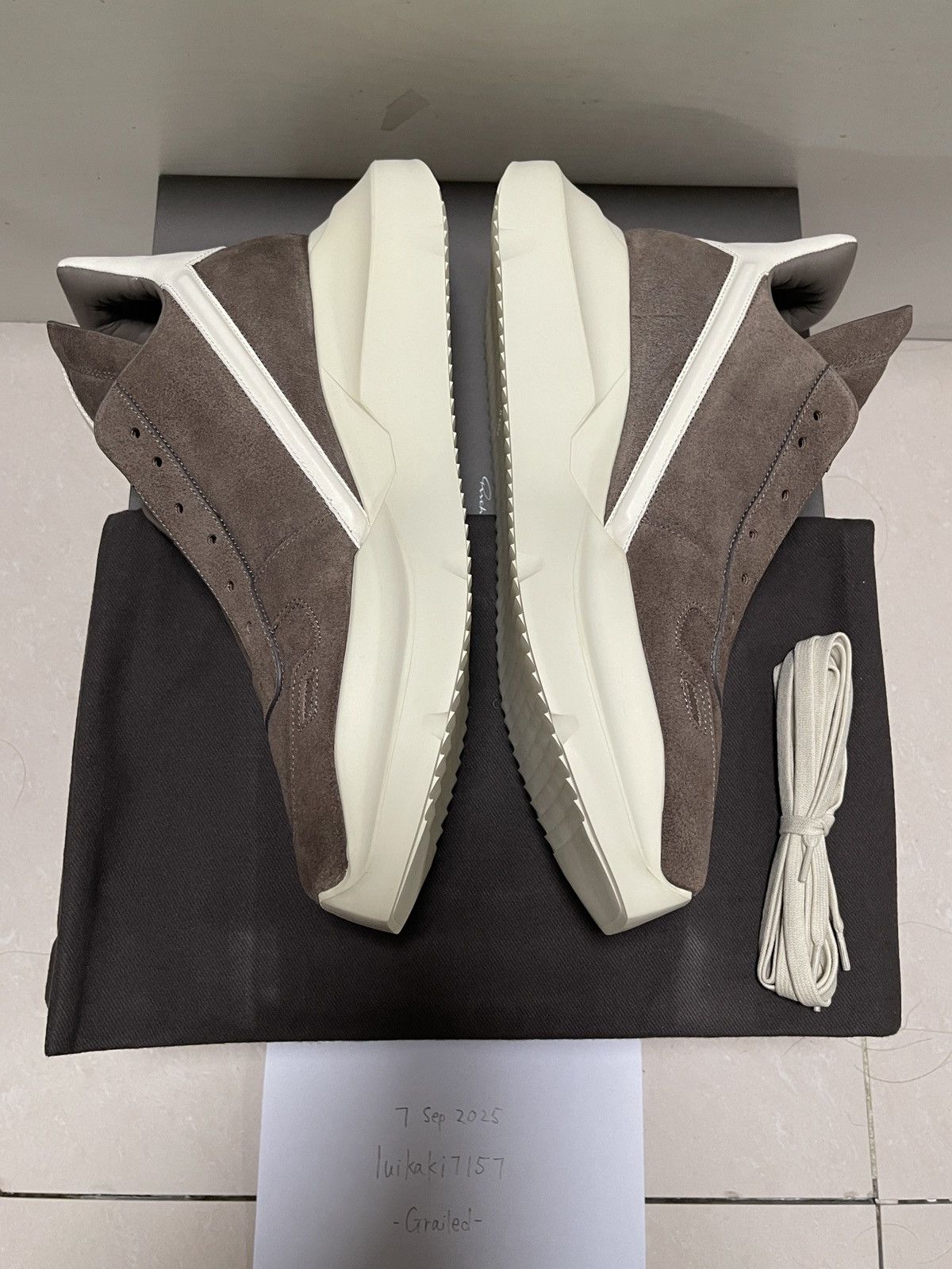 Rick Owens Rick Owens Dust Milk Leather Geth Runner Size 44.5 Size US 11.5 / EU 44-45 - 3 Thumbnail