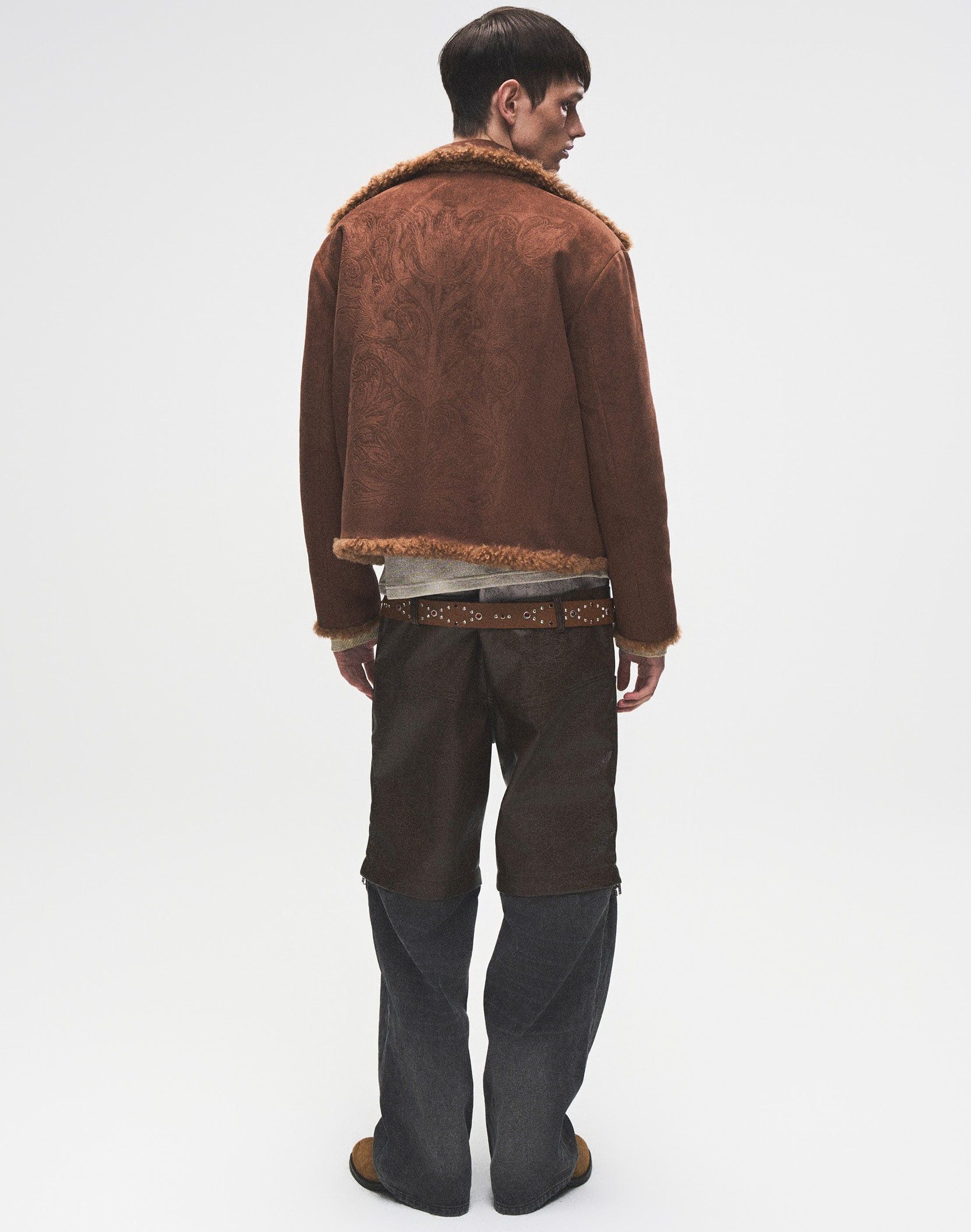 Birth of Royal Child Carved Leather Fur Reversible Jacket Size US L / EU 52-54 / 3 - 6 Thumbnail