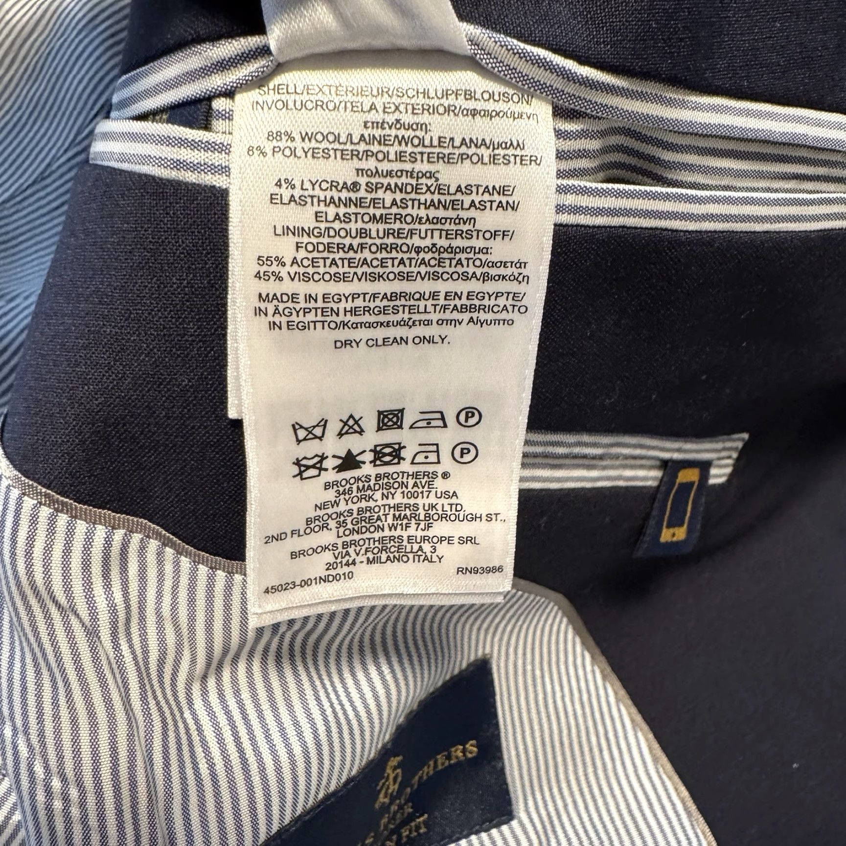 Vintage Brooks Brothers Blazer Explorer 46R Navy Blue Wool Blend Sports Coat Madison Fit Size 46R - 7 Thumbnail