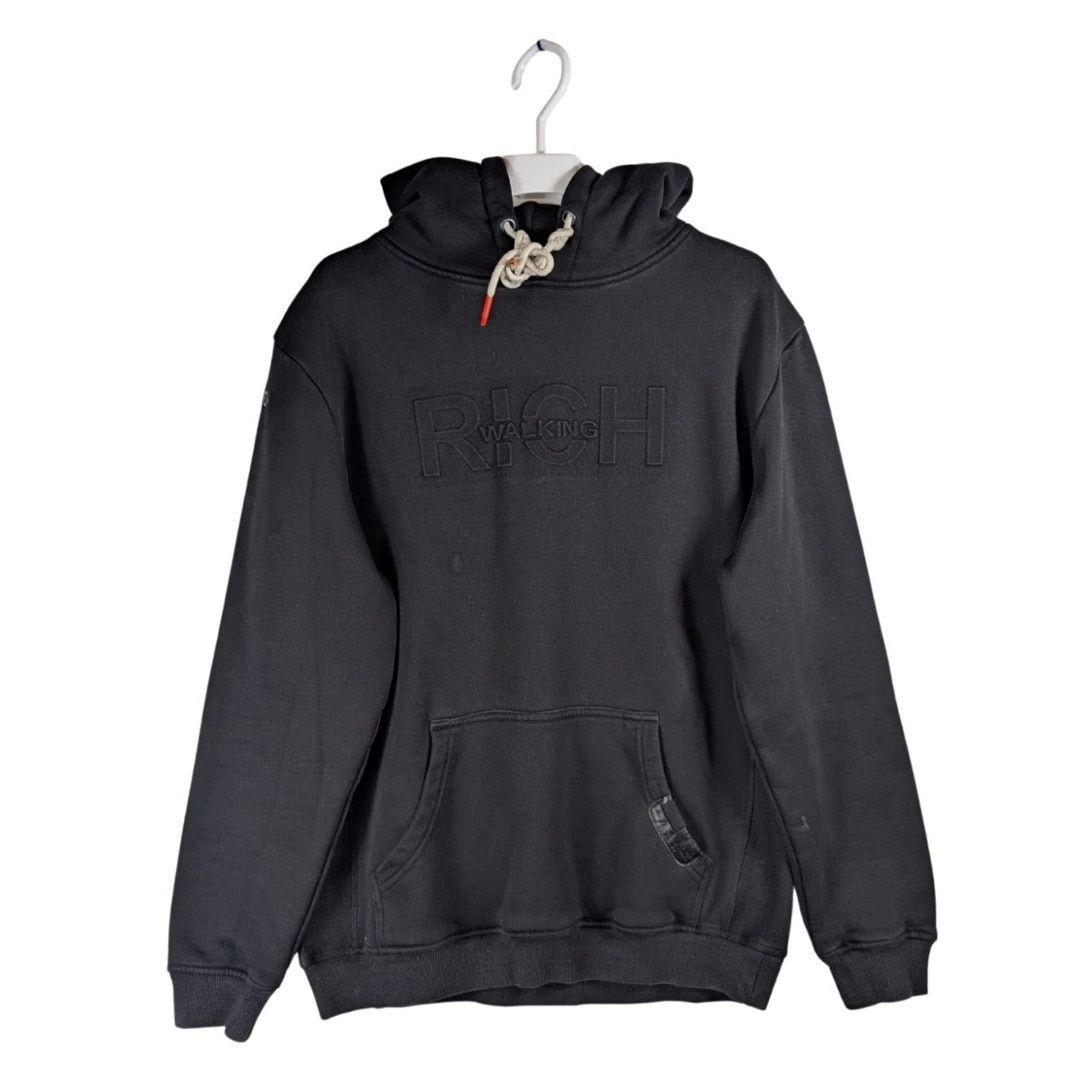 Unknown London Walking Rich Embossed Streetwear Hoodie Sweatshirt Mens USED Size US M / EU 48-50 / 2 - 2 Thumbnail