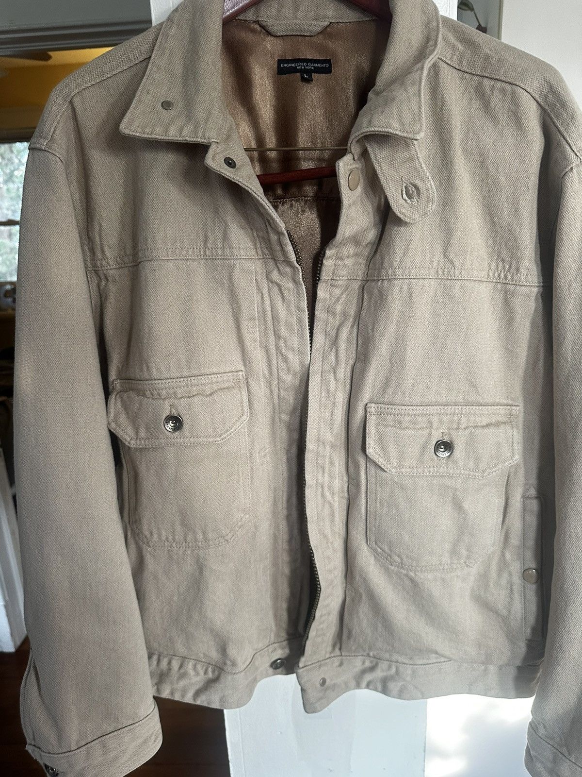 Engineered Garments Engineered Garments Men's Trucker Jacket Large beige denim Size US L / EU 52-54 / 3 - 3 Thumbnail
