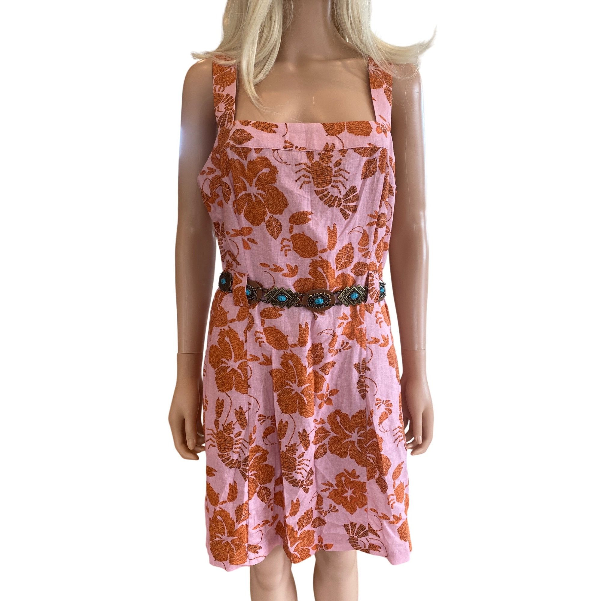 Farm Rio NWT Farm Rio Lobster Floral Mini Dress w/ pockets Large MSRP Size L / US 10 / IT 46 - 4 Thumbnail