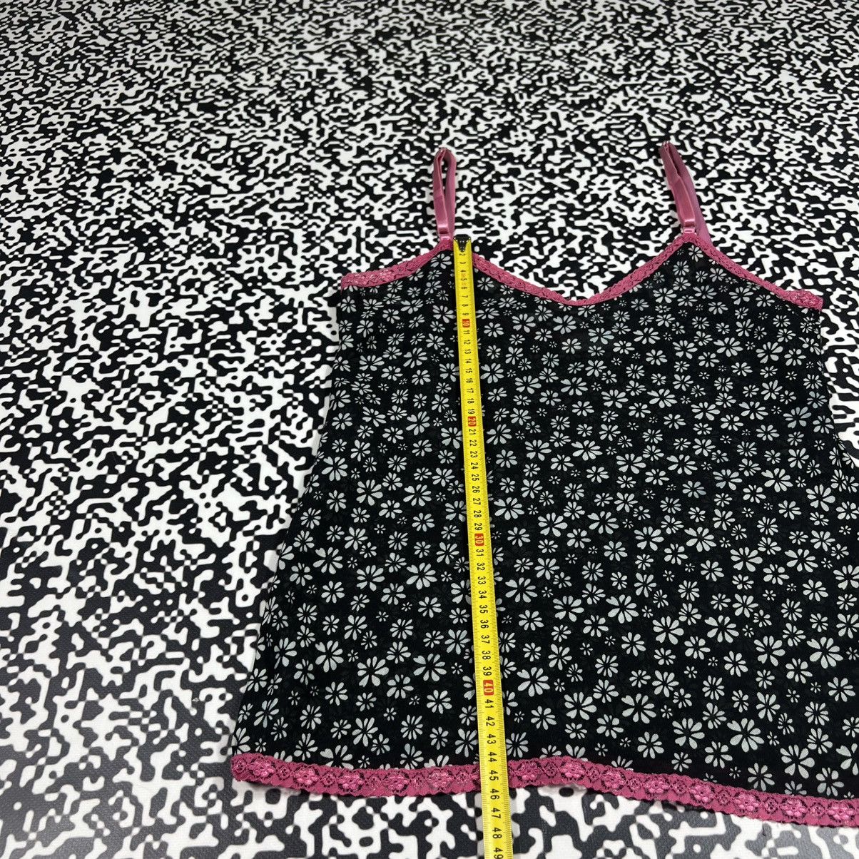 Vintage Vintage Y2K Sexy Mesh Floral Monogram Flower Print Tank Top Size S / US 4 / IT 40 - 17 Thumbnail