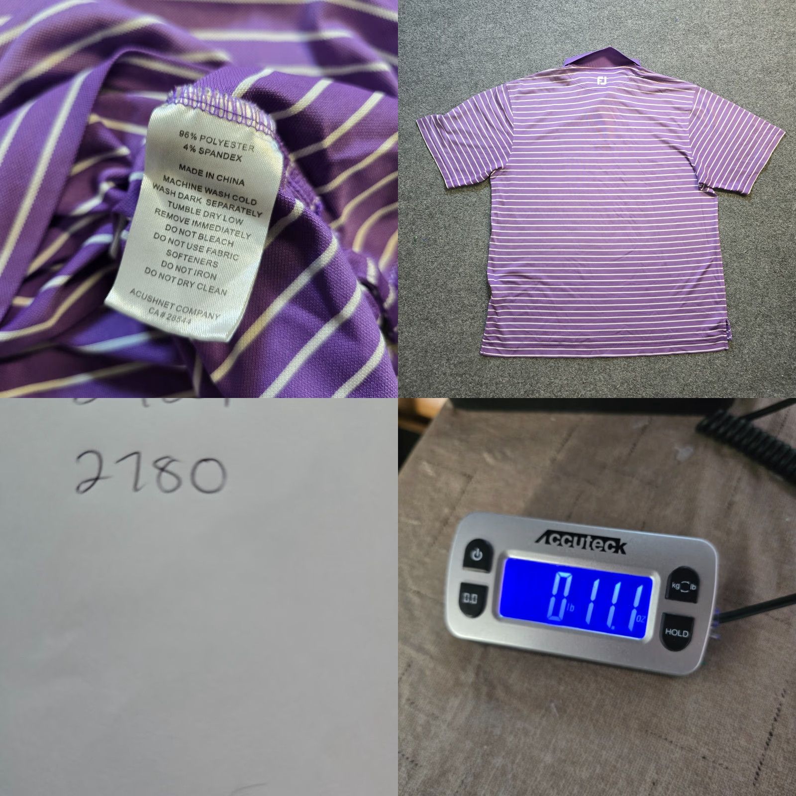 Footjoy VINTAGE FootJoy Polo Shirt Men XL Purple Striped Golf Performance Stretch Casual Basic Size US XL / EU 56 / 4 - 8 Thumbnail