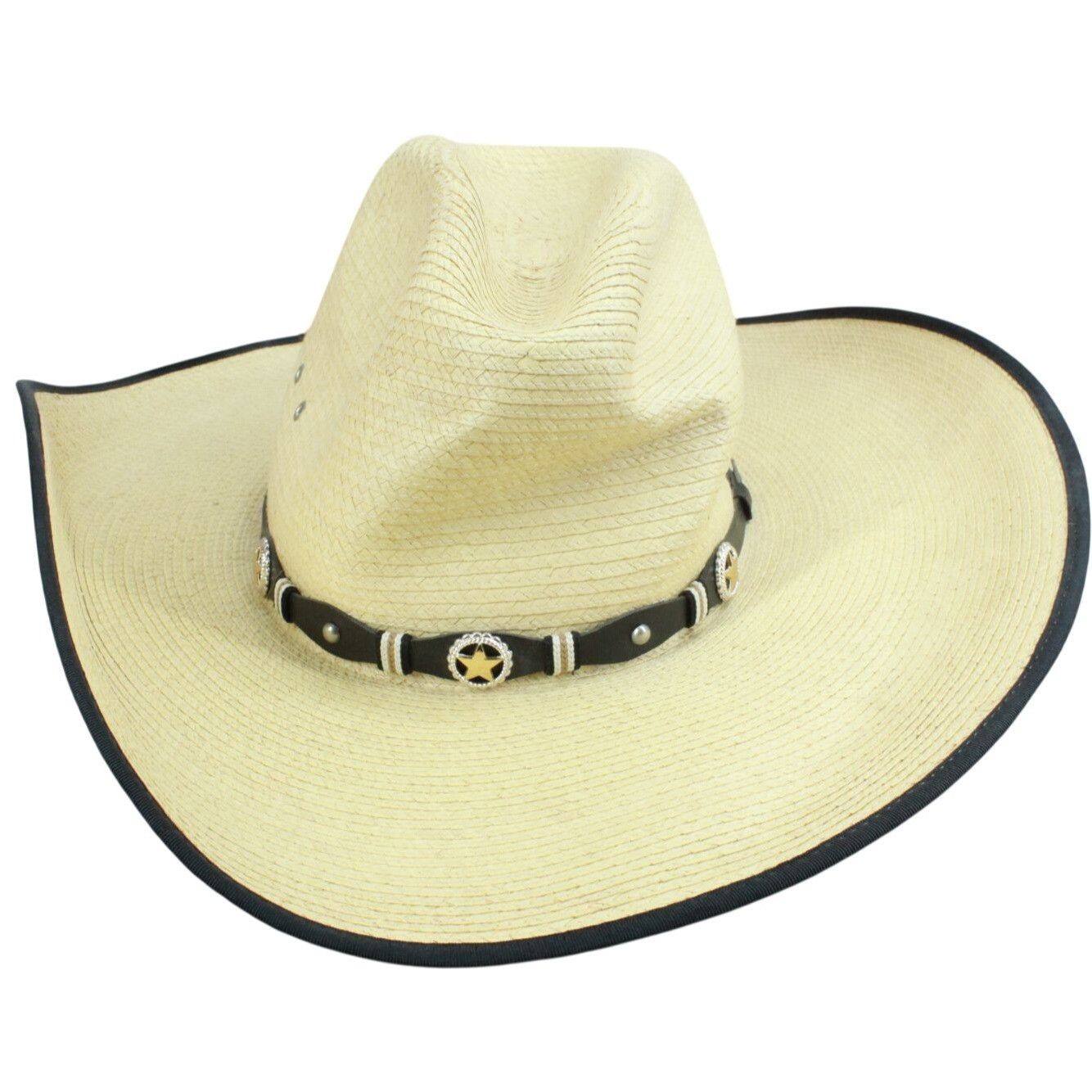 Other Cavender's Straw Leather Trim Rodeo Cowboy Hat Size 7 1/4 Size ONE SIZE - 1 Thumbnail