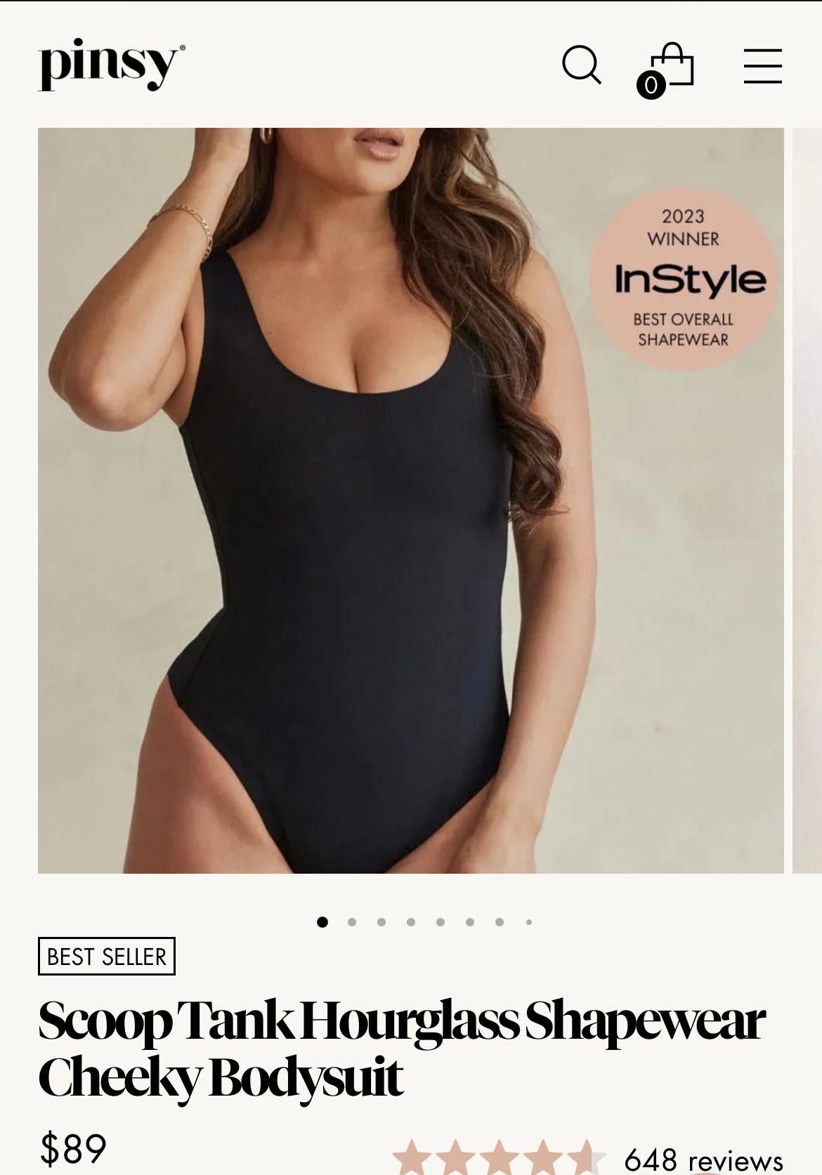 Designer Pinsy Scoop Tank Shapewear Thong Bodysuit Sz Large Long Size ONE SIZE - 6 Thumbnail
