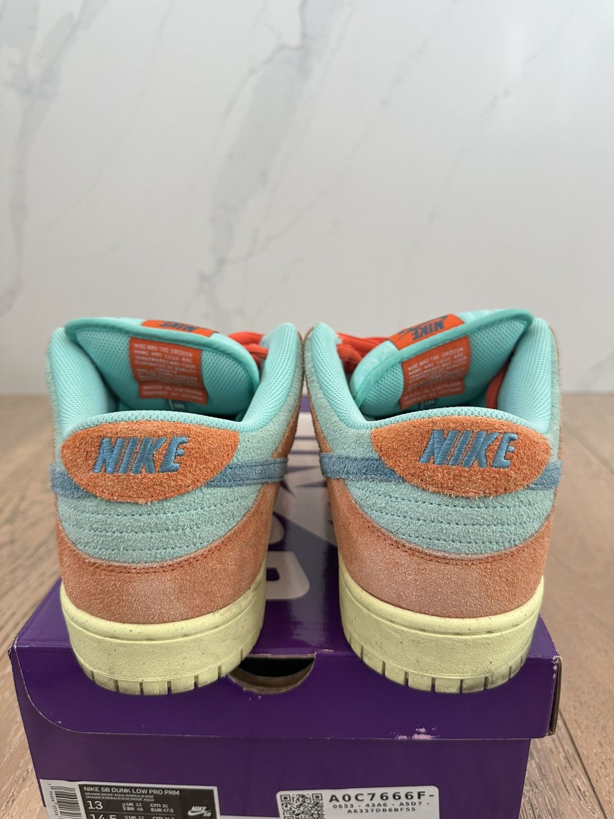 Nike SB Nike SB Dunk Low Orange Emerald Rise Size US 13 / EU 46 - 3 Thumbnail
