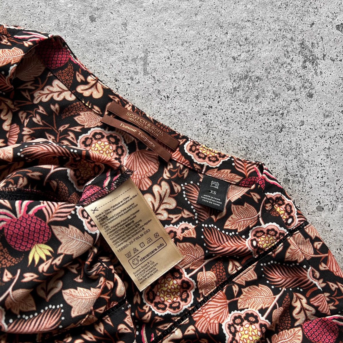 Designer × Scotch & Soda Scotch&Soda Womens Floral Printed Short Sleeve V-Neck Blouse Size XS / US 0-2 / IT 36-38 - 5 Thumbnail
