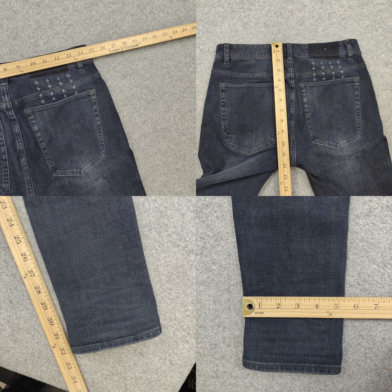 Ksubi Ksubi Mens Jeans 29x32 Blue Dark Wash Van Winkle Skinny Stretch Denim Pants Size US 29 - 8 Thumbnail