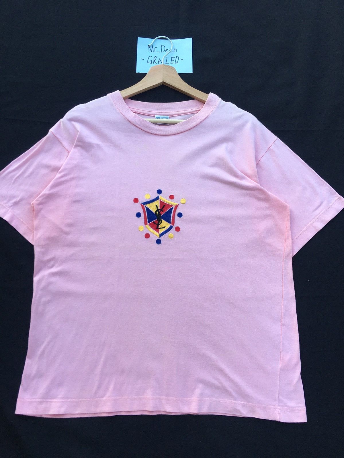 Yves Saint Laurent Rare Vintage Yves Saint Laurent Embroidered Logo Tshirt Size US M / EU 48-50 / 2 - 5 Thumbnail