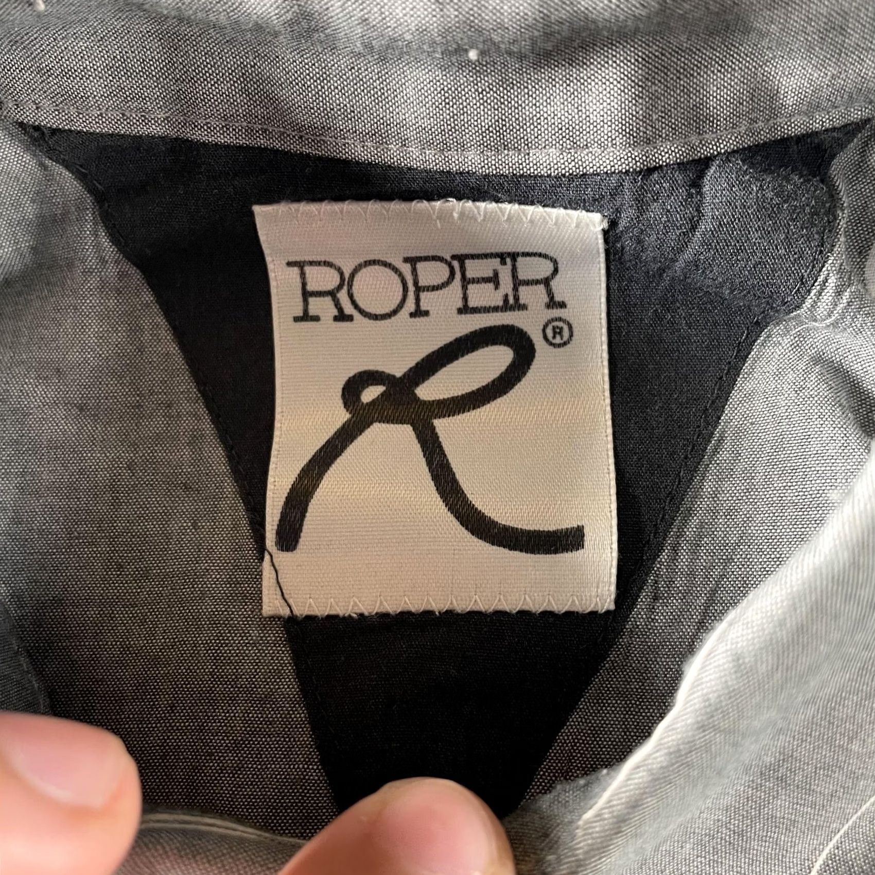 Roper Roper Shirt Mens XL Gray White Stripe Western Button-Down Long Sleeve Size US XL / EU 56 / 4 - 2 Thumbnail