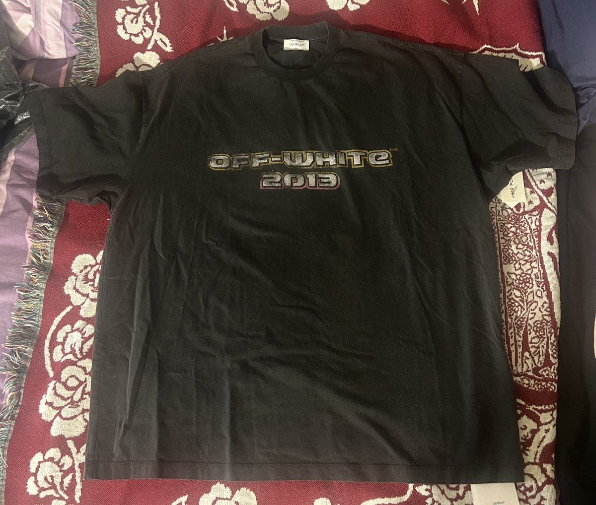 Off-White 2013 OFF-WHITE Digit Bacchus Crew-Neck T-shirt Black vintage Size US L / EU 52-54 / 3 - 3 Thumbnail