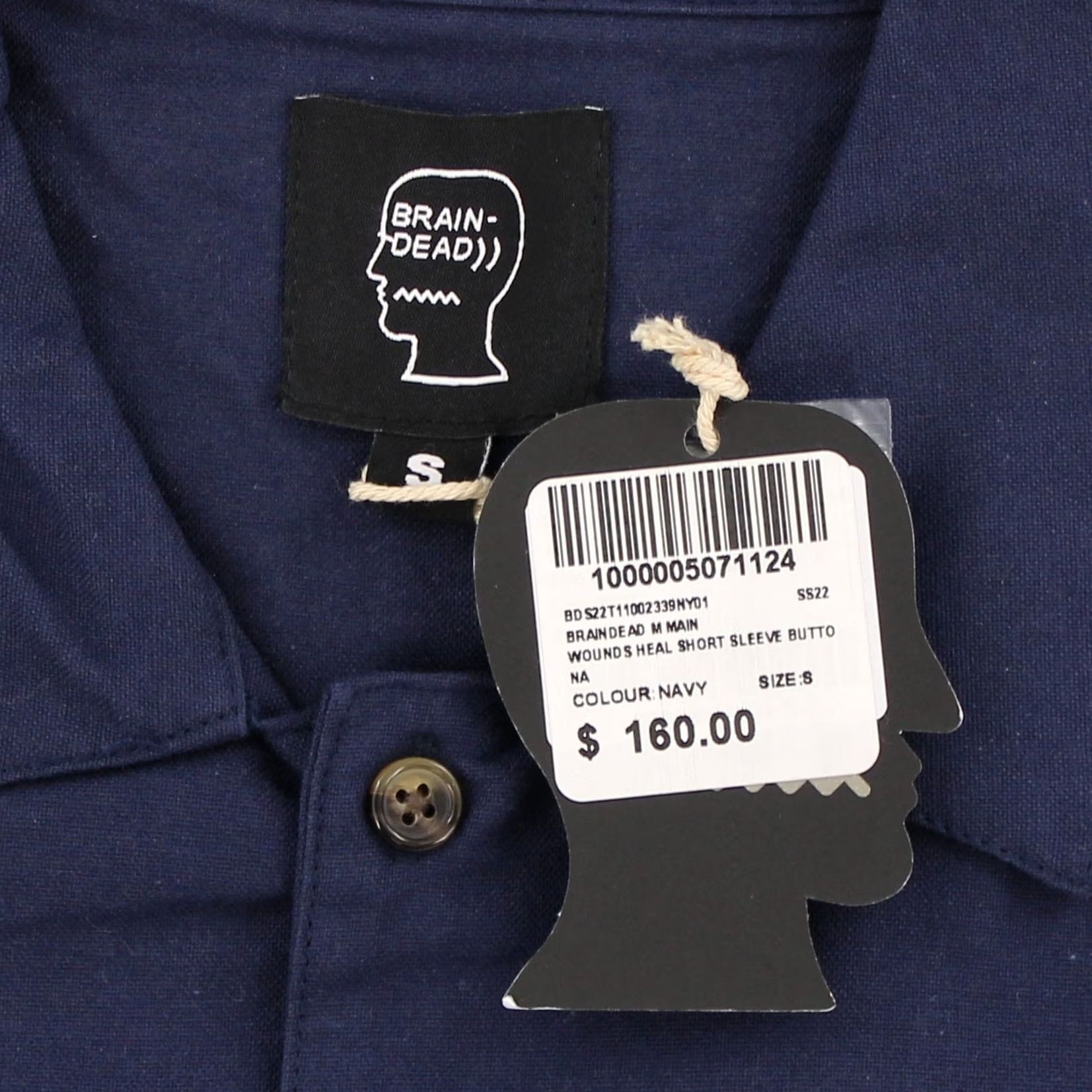 Brain Dead Brain Dead Wounds Heal Graphic Button Up Shirt Navy Small Mens Short Sleeve Lightweight 100% Cotton Relaxed Fit Canvas Size US S / EU 44-46 / 1 - 3 Thumbnail