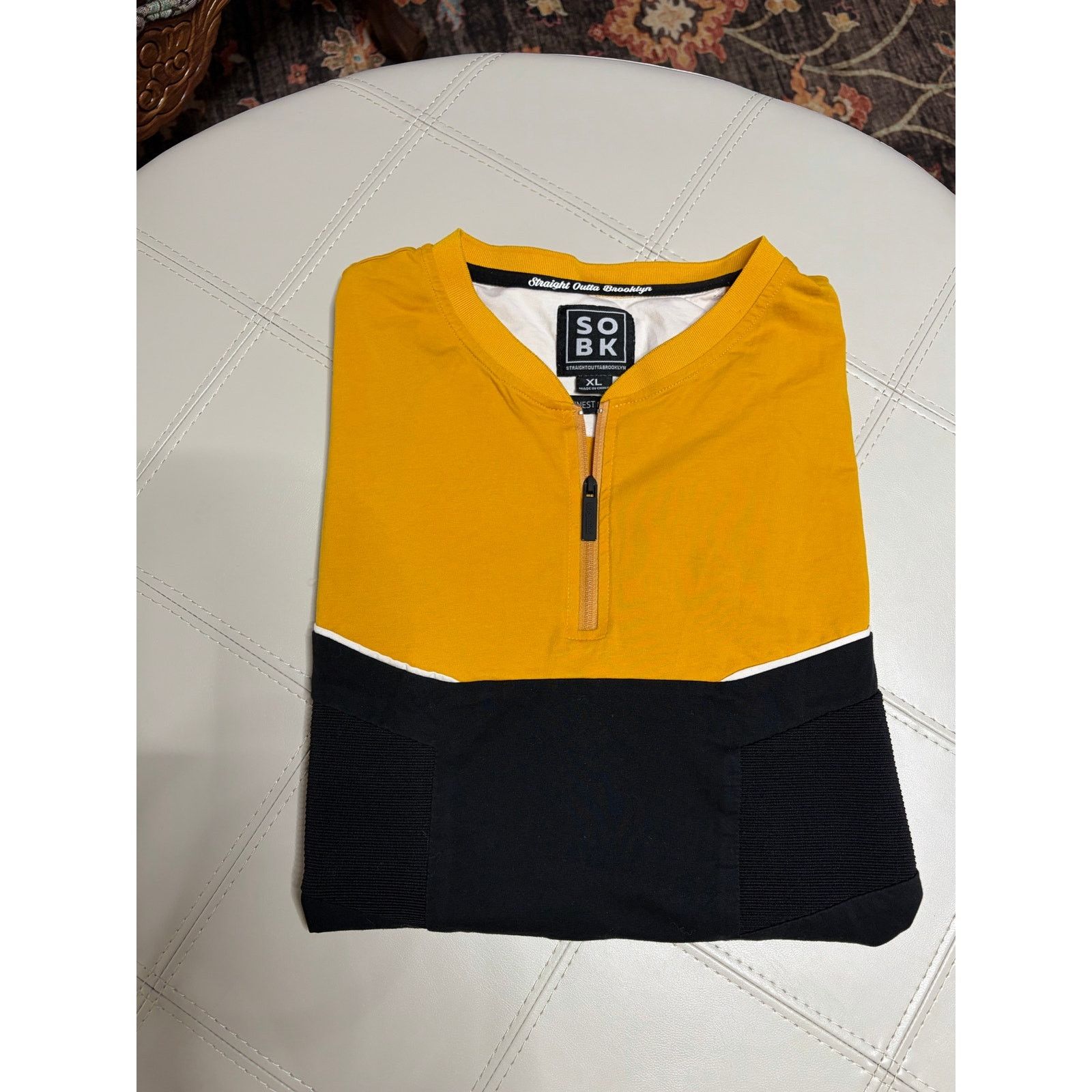 Other SOBK Men's Yellow & Black 1/4 Zip Pullover size XL Size US XL / EU 56 / 4 - 1 Thumbnail