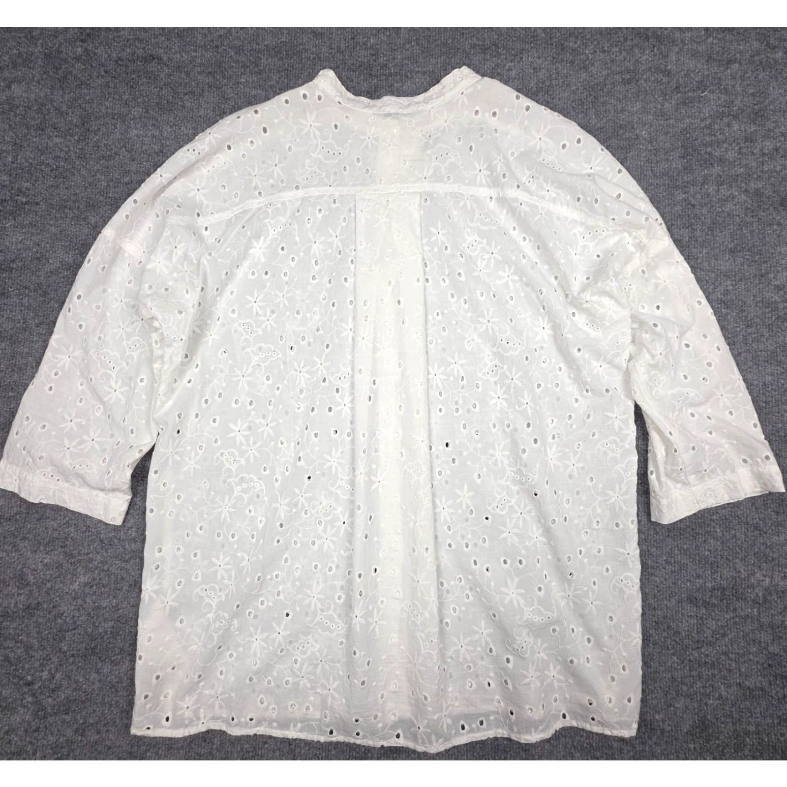Vintage **OSKA Floral Button Up White Women's L Shirt** User: **OSKA Floral Button Up White Women's L Shirt** Size L / US 10 / IT 46 - 3 Thumbnail
