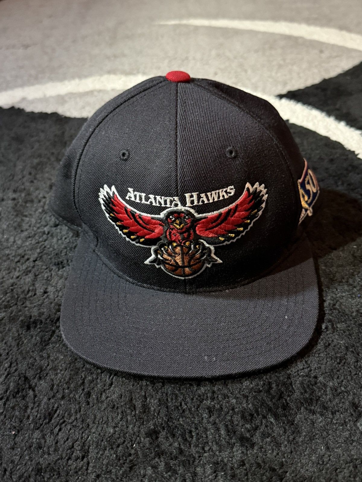 Mitchell & Ness Vintage Atlanta Hawks Hat Mitchell & Ness 50th Anniversary Size ONE SIZE - 1 Thumbnail