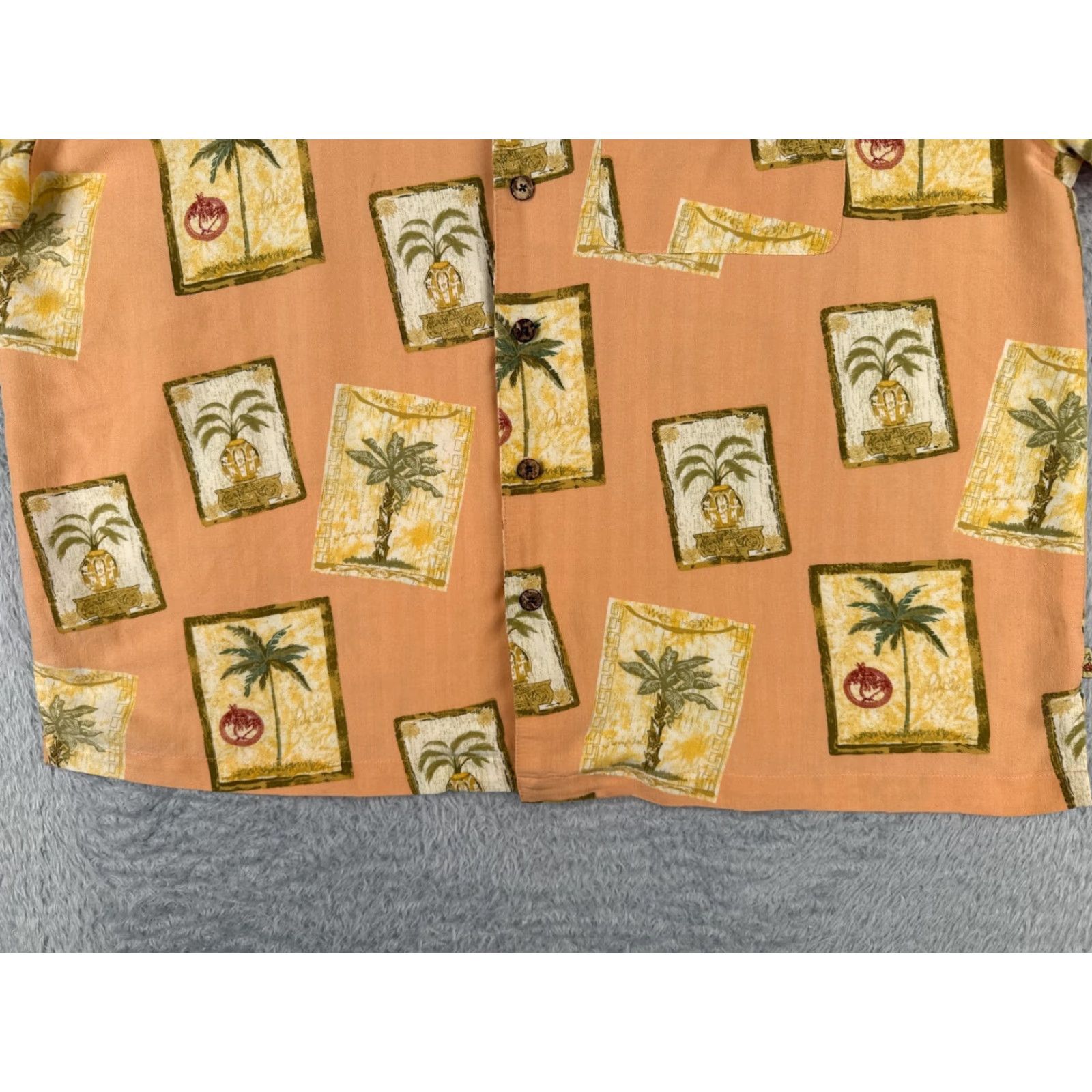 Vintage Joe Marlin Shirt Mens 2XL XXL Hawaii Orange Postcard Print Palm Tree Rayon Blend Size US XXL / EU 58 / 5 - 5 Thumbnail