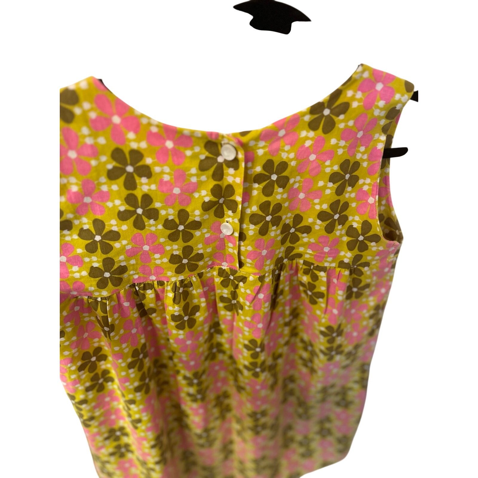 Vintage True VTG 60s cotton house/mini-dress WITH pockets! Size ONE SIZE - 5 Thumbnail