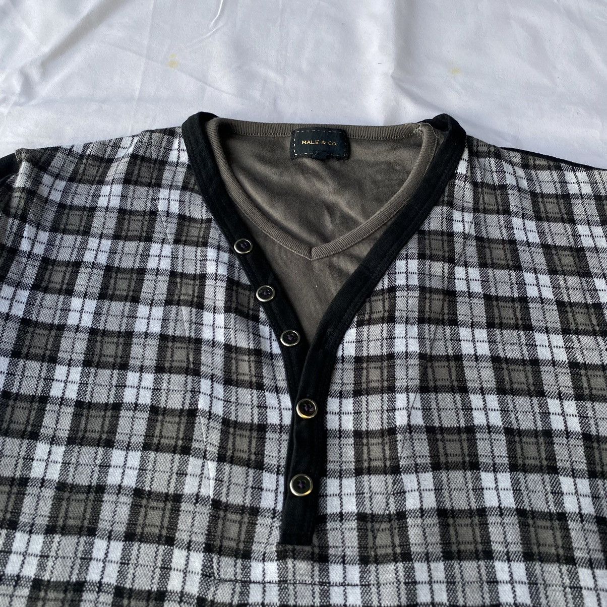 If Six Was Nine × Japanese Brand × Vintage Japanese Tartan Double Layer Short Sleeve By Male&co Size US M / EU 48-50 / 2 - 4 Thumbnail