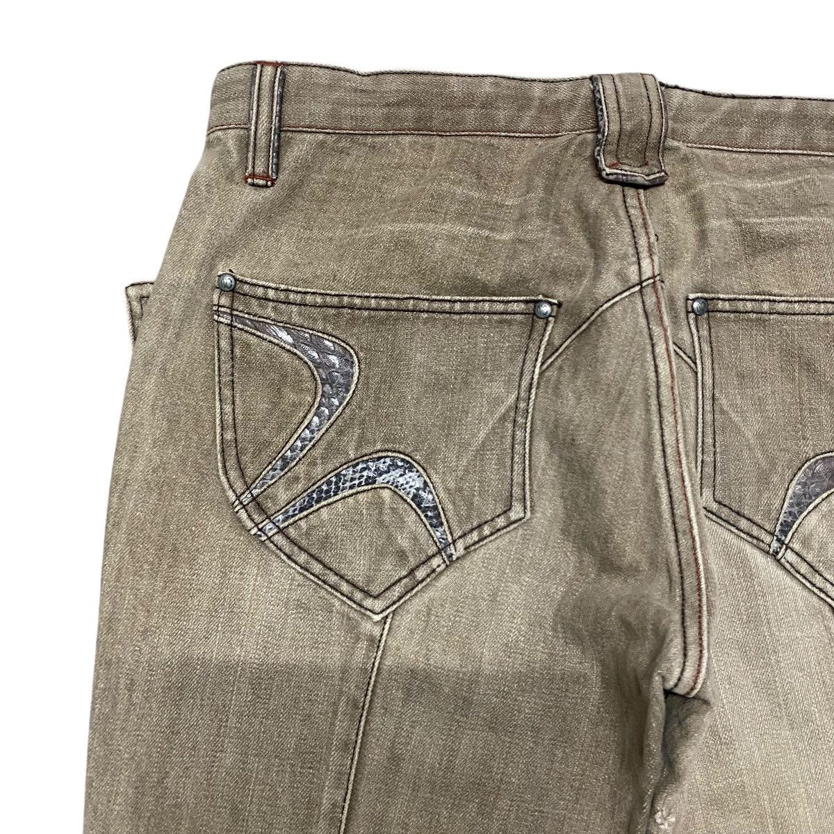 Nicole Club NCFM Fleur Brown Denim Flare Jeans Snake skin Size US 33 - 10 Thumbnail