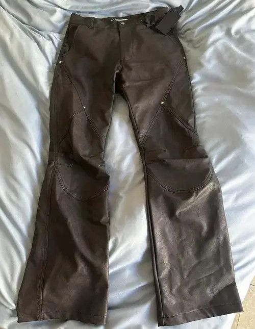 Japanese Brand Tomomi x Akira Avant garde studded pu leather flare pants Size US 32 / EU 48 - 5 Thumbnail