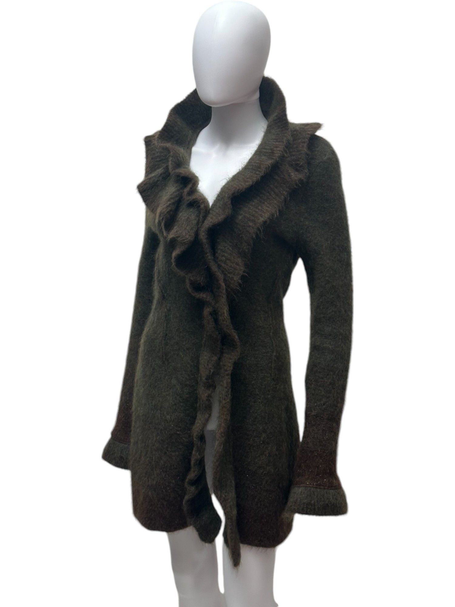 Roberto Cavalli FW2005 Knitted Wool Coat Size M / US 6-8 / IT 42-44 - 2 Thumbnail