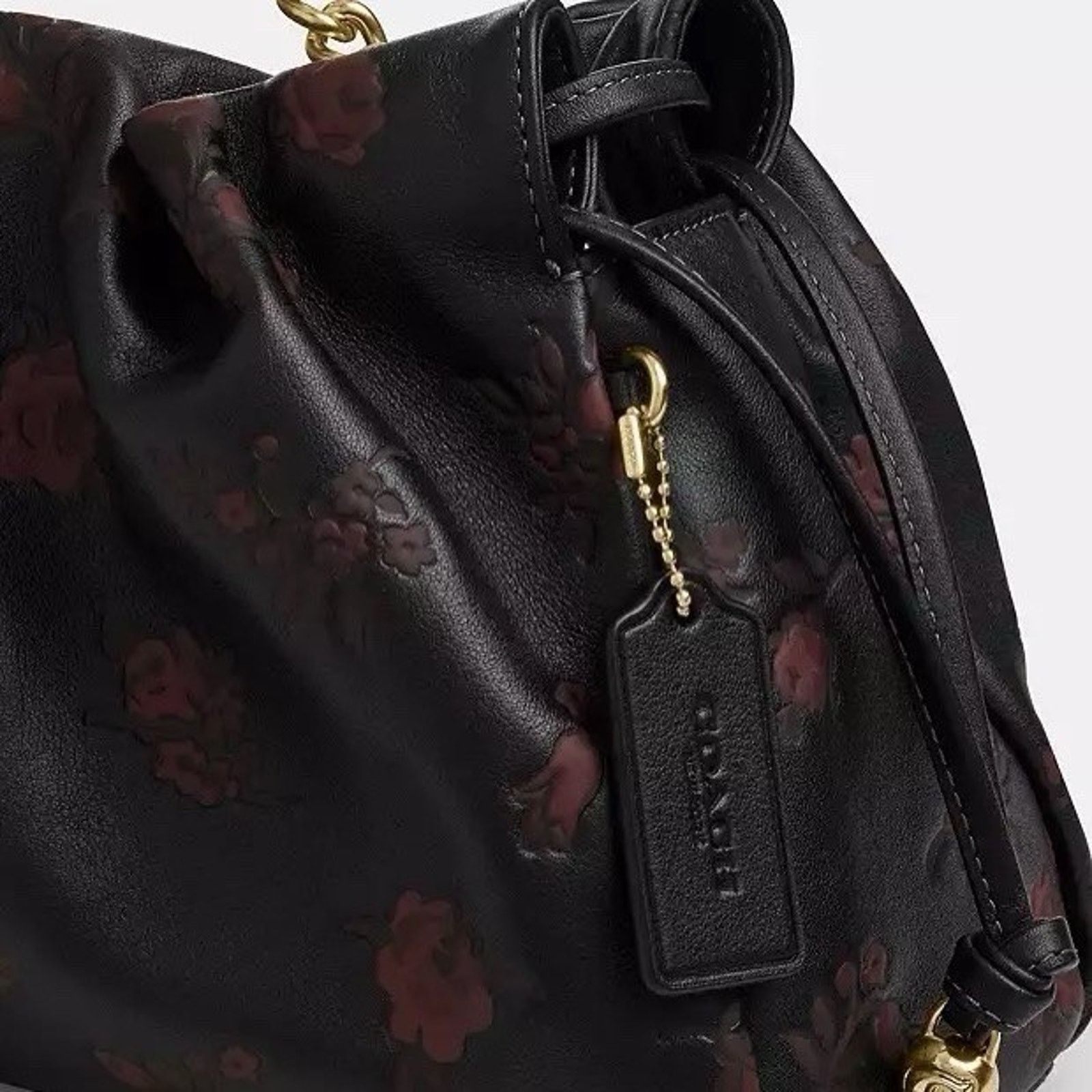 Coach NWT Coach Faye Large Shoulder Bag Floral CCE25 Black/Wine Size ONE SIZE - 13 Thumbnail