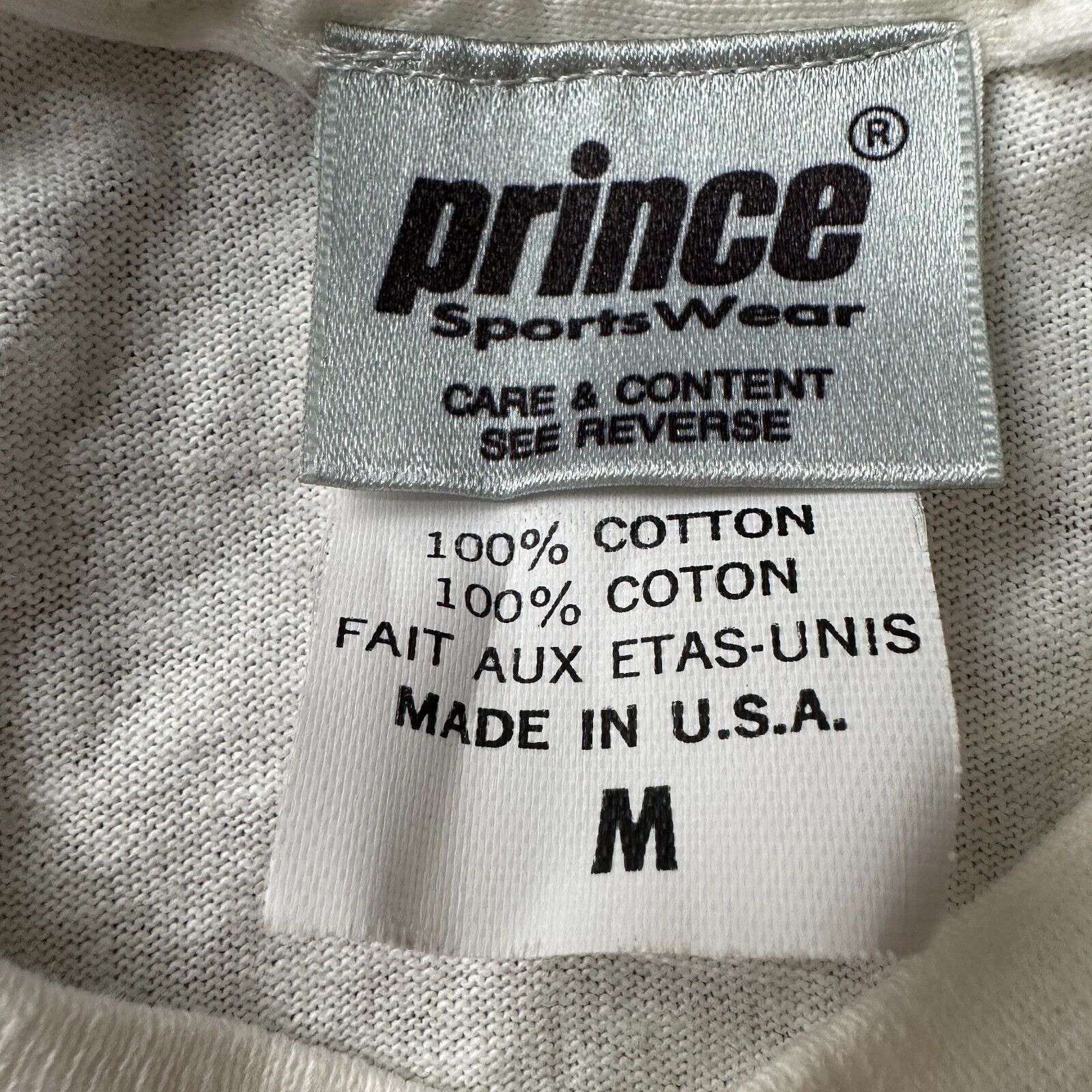 Prince Vintage Prince Tennis T-Shirt Mens Medium White Splatter 90s Size US M / EU 48-50 / 2 - 6 Thumbnail