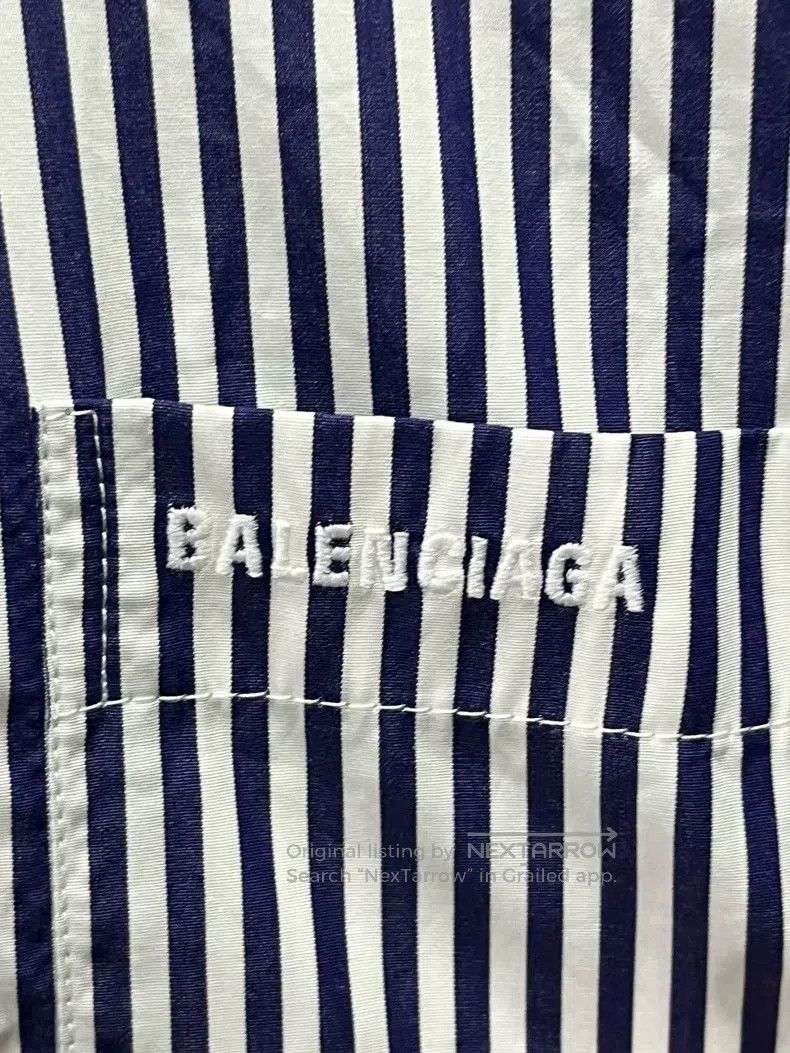 Balenciaga Balenciaga Striped Loose Fit Shirt Size US XXS / EU 40 - 4 Thumbnail