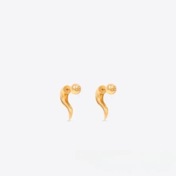 o1mt1gz1124 Size: OS / Force Horn Earrings in Gold
