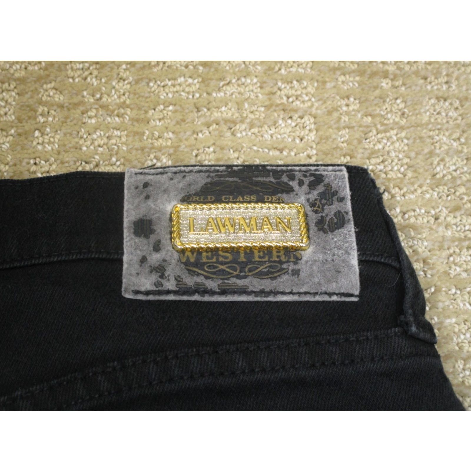Vintage VINTAGE Lawman Jeans Women 5 Black High Rise Bootcut Pants Western 90s Retro Cowboy Damaged Back Patch 28 Size 28" / US 6 / IT 42 - 5 Thumbnail