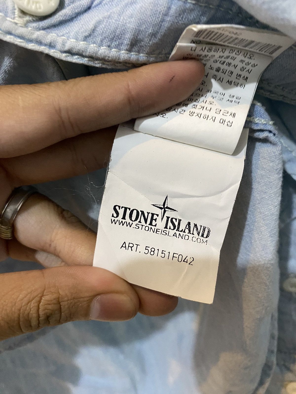 Stone Island 2013 Stone island Blue Acid Wash Denim Cotton shirt Size US S / EU 44-46 / 1 - 6 Thumbnail
