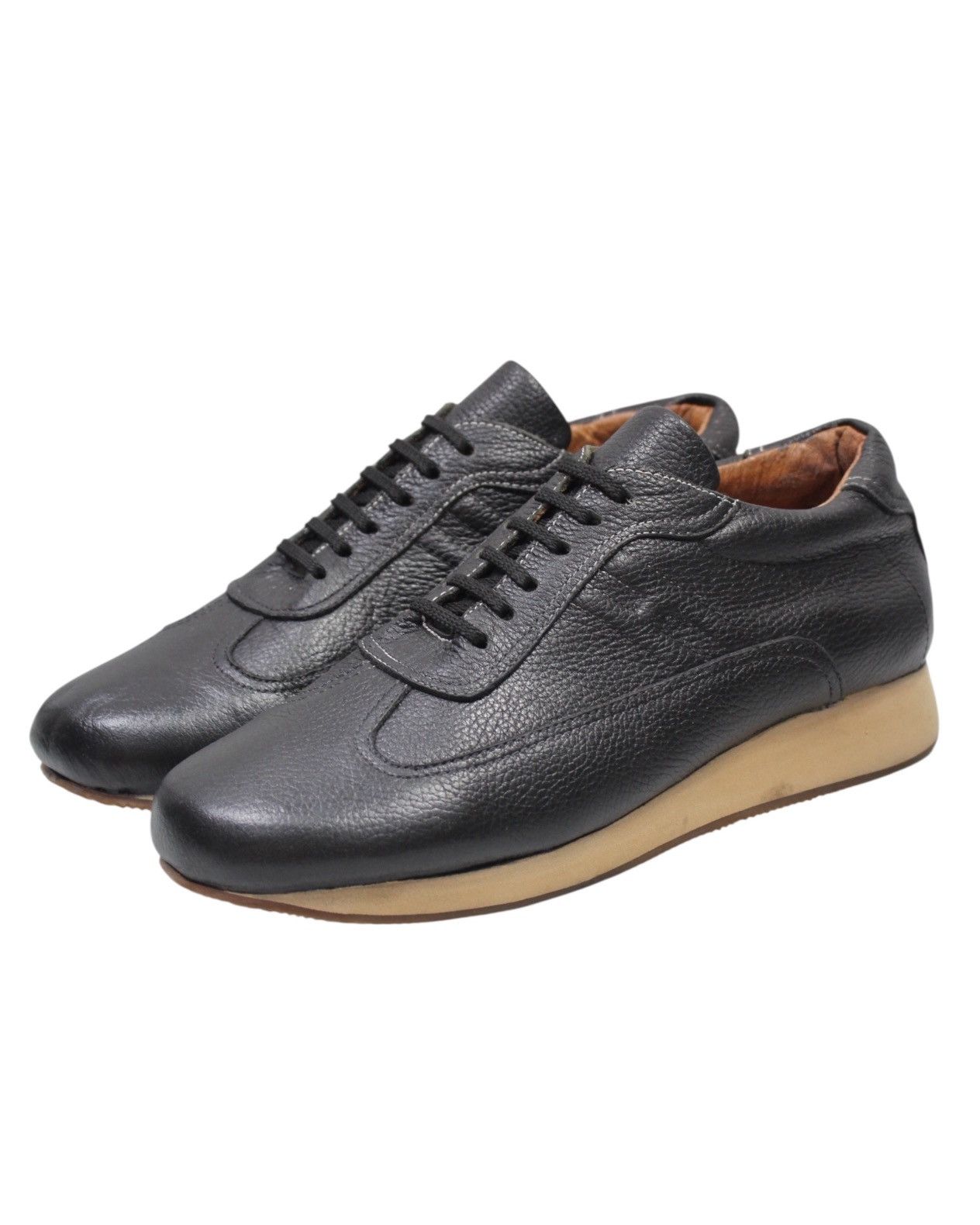 Hermes 1990S HERMÈS PARIS BLACK LEATHER VINTAGE QUICK SNEAKERS Size US 7.5 / EU 40-41 - 1 Thumbnail