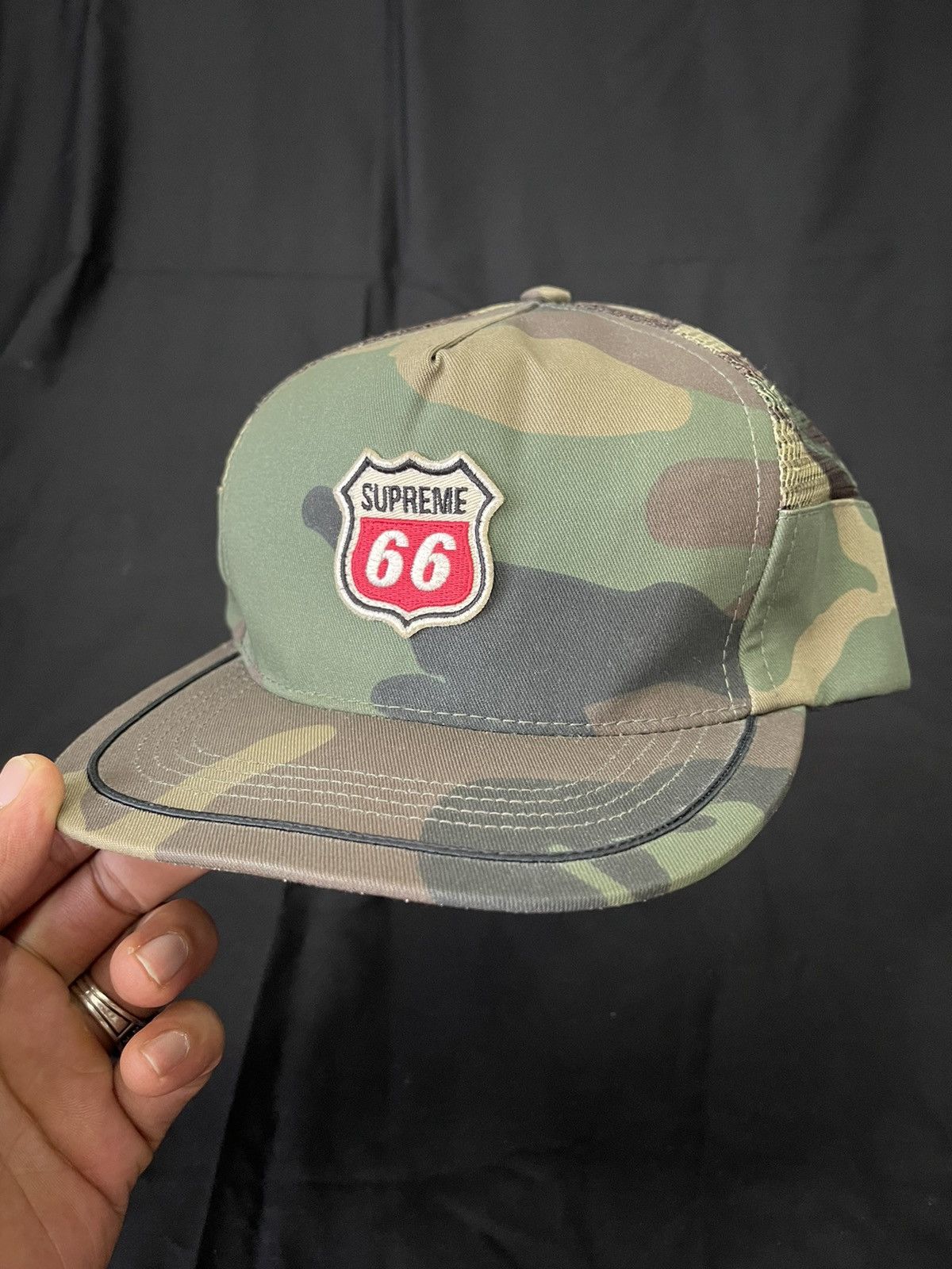 Supreme SS12 Supreme Route 66 Side Vent 5 Panel Snapback Cap Hat Size ONE SIZE - 2 Thumbnail