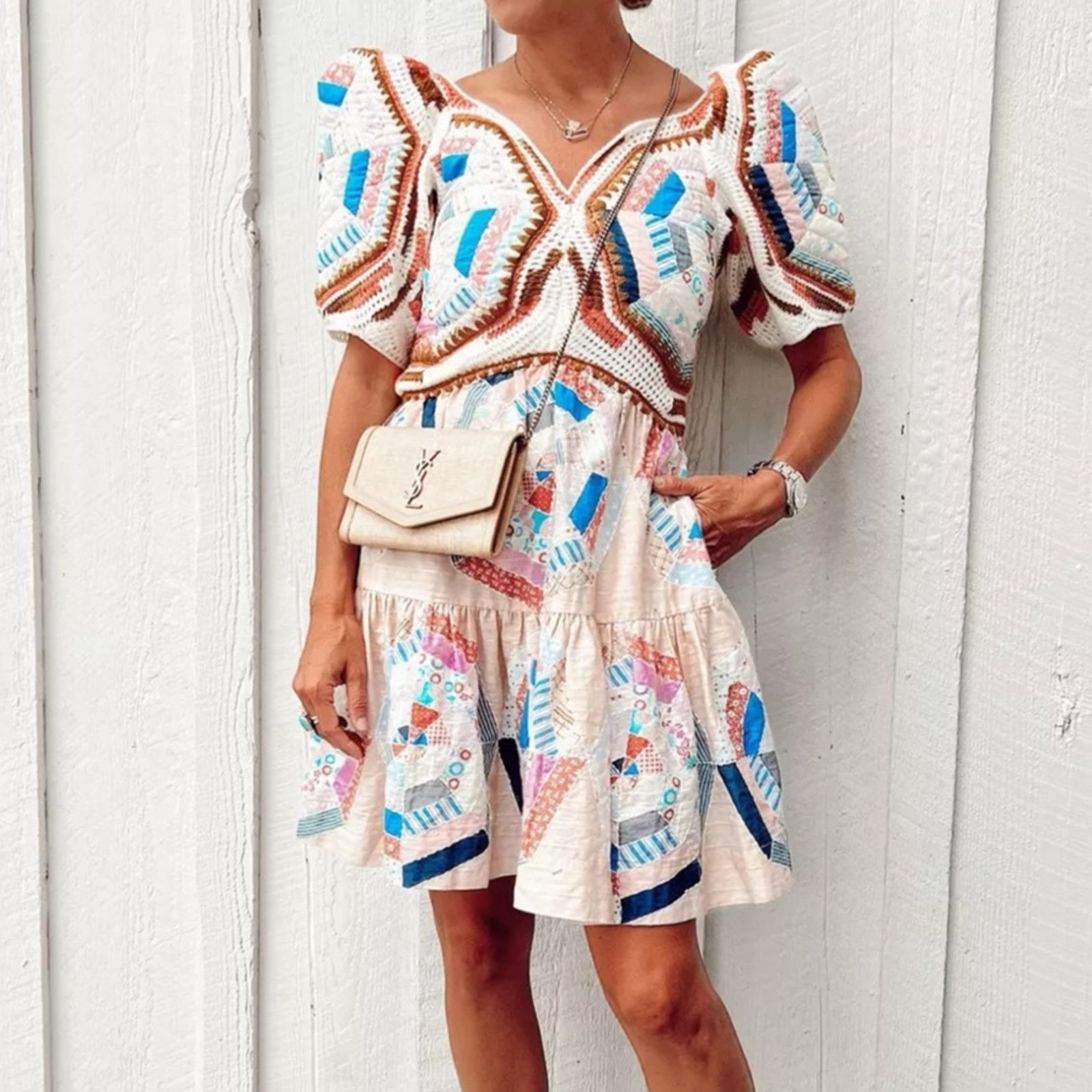 Sea New York Sea New York Quin Mini Dress patchwork quilted size XS Size XS / US 0-2 / IT 36-38 - 4 Thumbnail