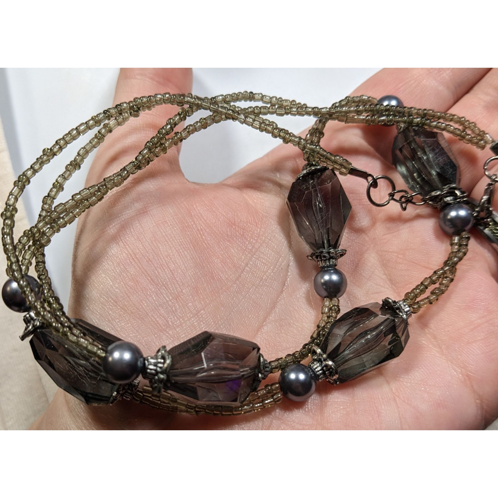 Other Chunky Translucent Grey Glass And Acrylic Beaded Necklace Size ONE SIZE - 3 Thumbnail
