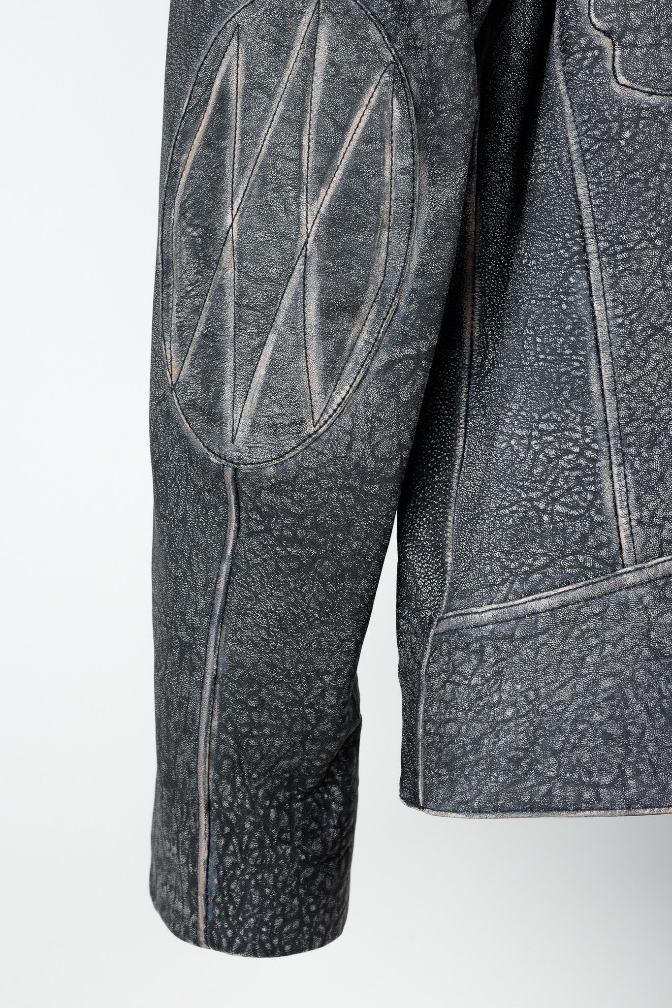 Philipp Plein Philipp Plein Grey Black Skull Leather Moto Jacket Size US XXL / EU 58 / 5 - 13 Thumbnail