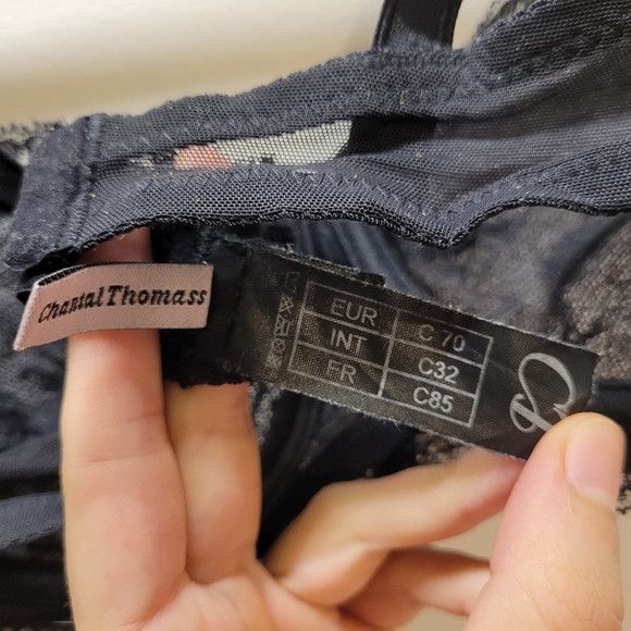 Chantal Thomass Chantal Thomass navy blue metallic lace underwired bra -32C Size ONE SIZE - 3 Thumbnail
