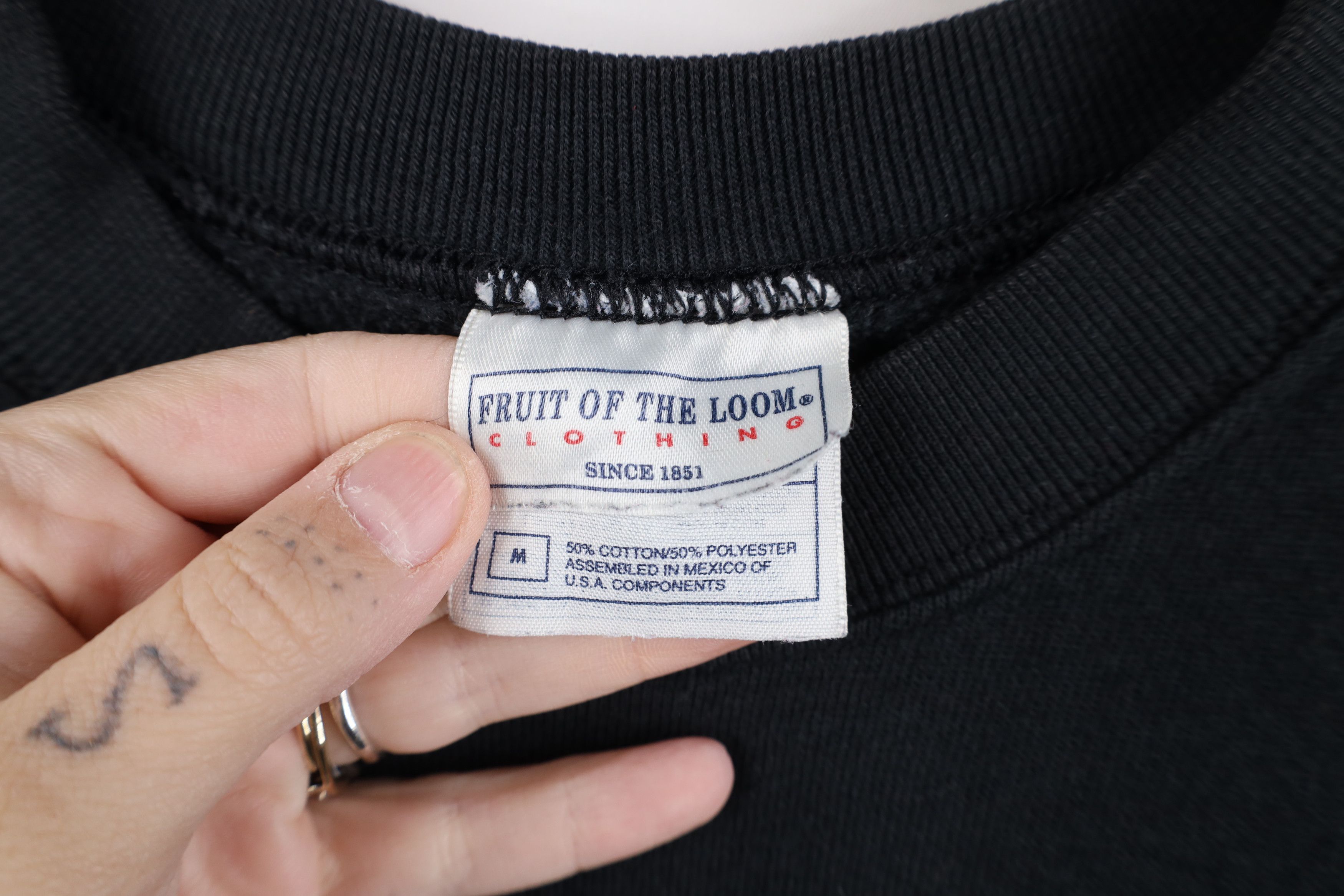 Vintage Vintage 90s Streetwear Faded Blank Crewneck Sweatshirt Black Size M / US 6-8 / IT 42-44 - 8 Thumbnail