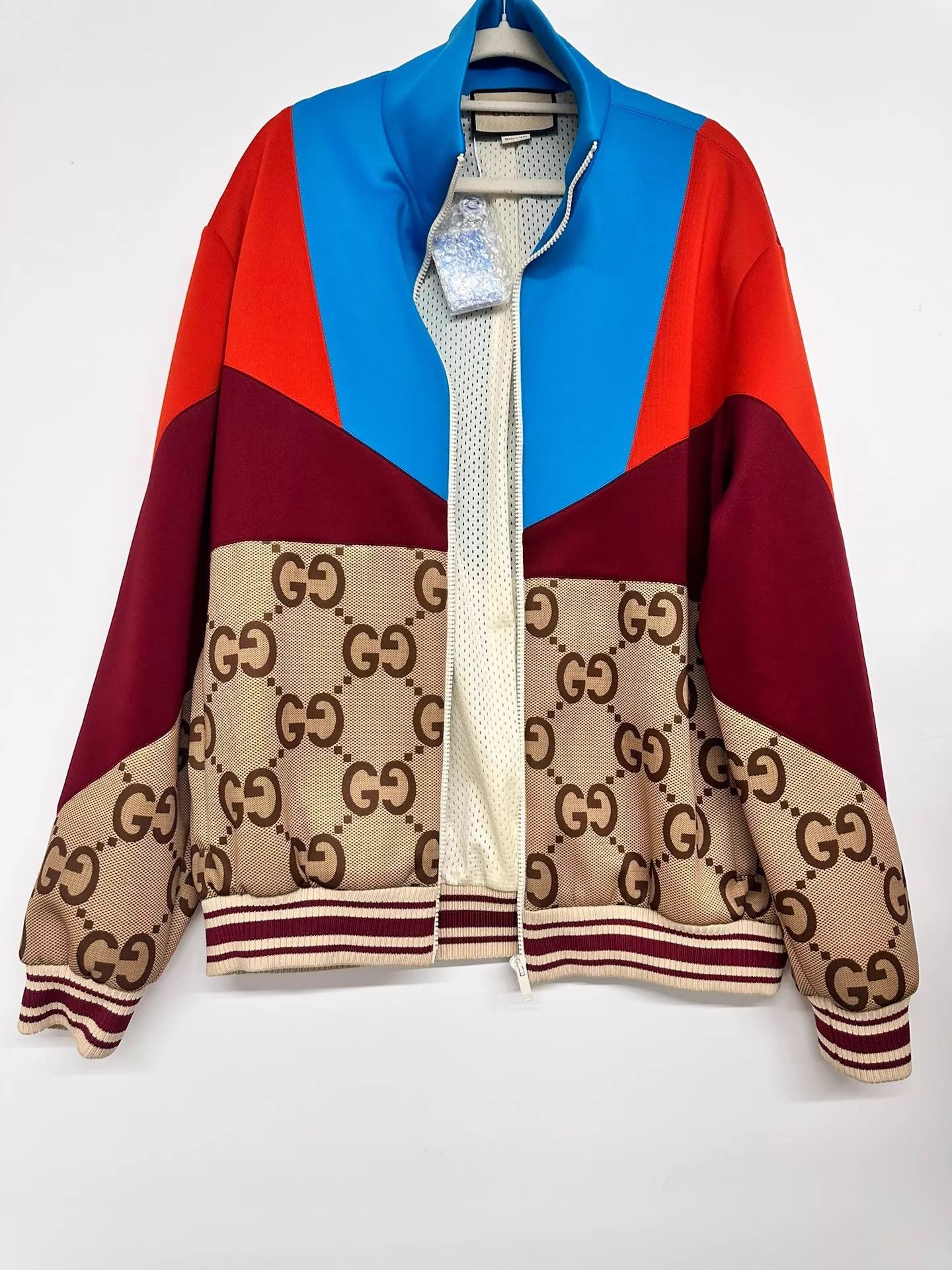 Gucci Multi-Color Paneled Zip-Up Bomber Jacket M Size US M / EU 48-50 / 2 - 1 Thumbnail
