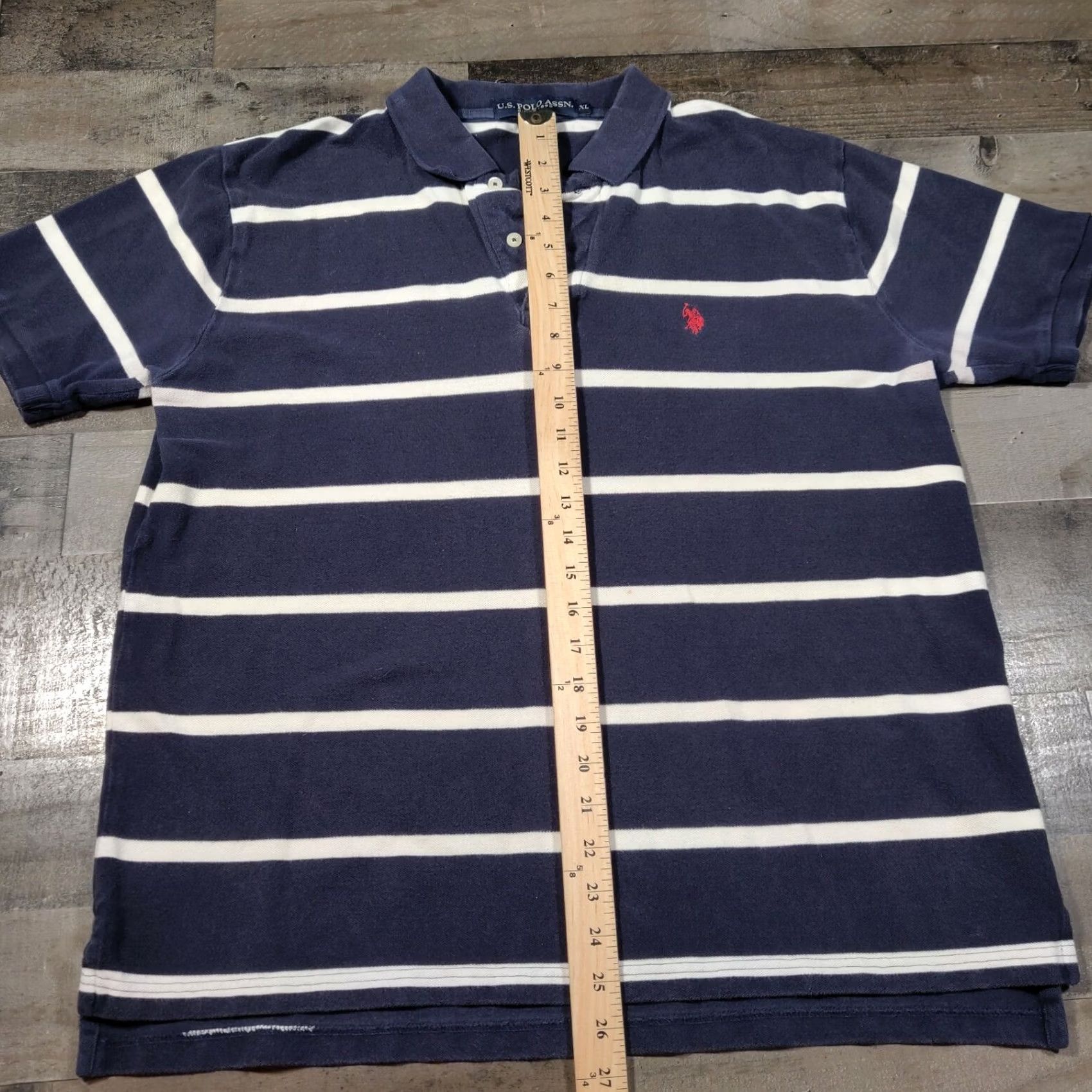 Vintage US Polo Assn. Polo Shirt Mens XL Blue Striped Short Sleeves Cotton Small Logo Size US XL / EU 56 / 4 - 5 Thumbnail