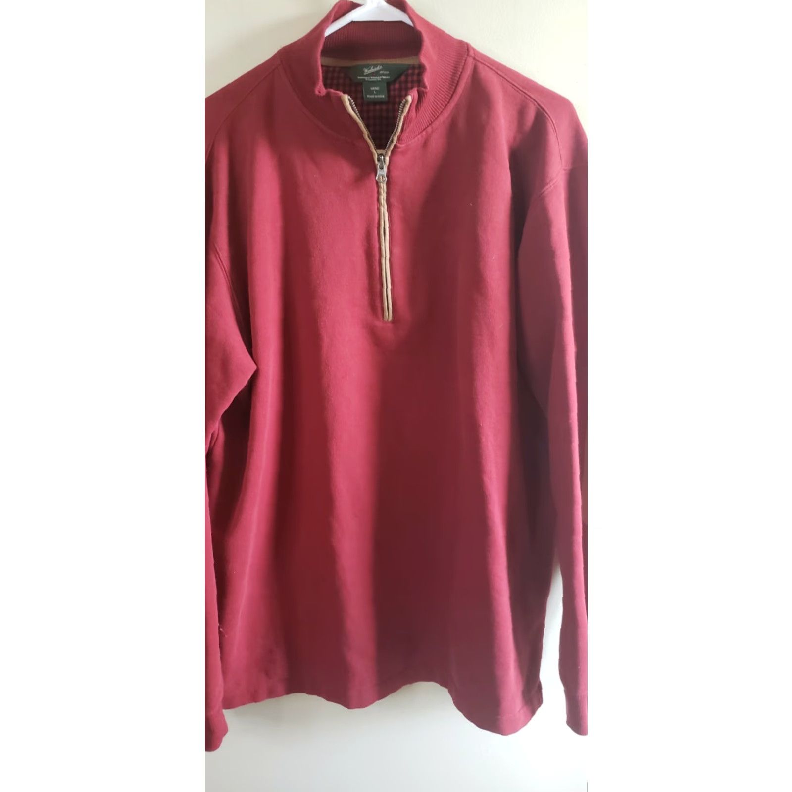 Vintage Woolrich Woolen Mills 1/4 Zip Pullover Sweater Elbow Patch Red Men’s Large New Shirt Size US L / EU 52-54 / 3 - 2 Thumbnail