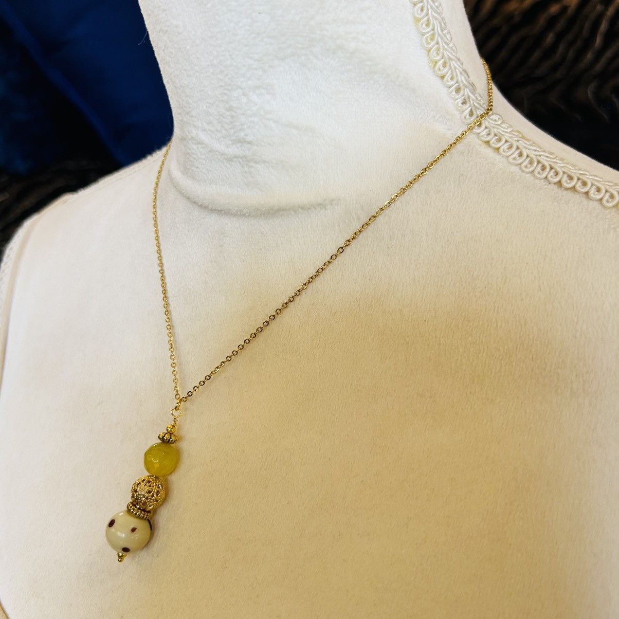Handmade Handcrafted faceted serpentine art glass filigree necklace Size ONE SIZE - 4 Thumbnail