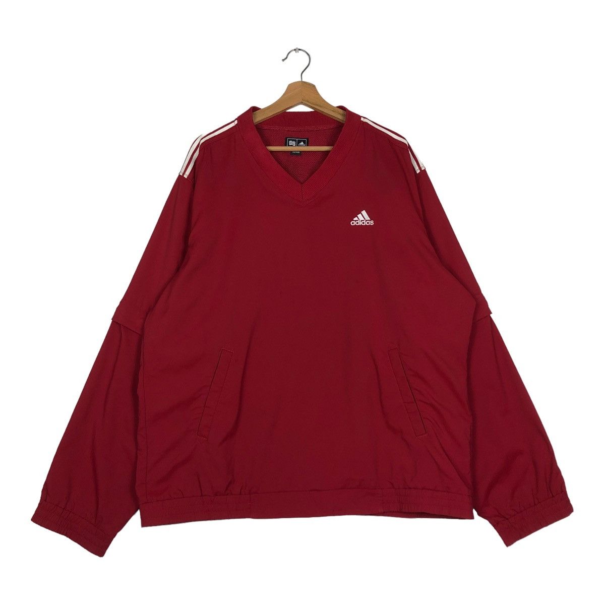 Adidas 🔥VINTAGE LONG SLEEVE PULL OVER ADIDAS STRIPED Size US XXL / EU 58 / 5 - 1 Thumbnail