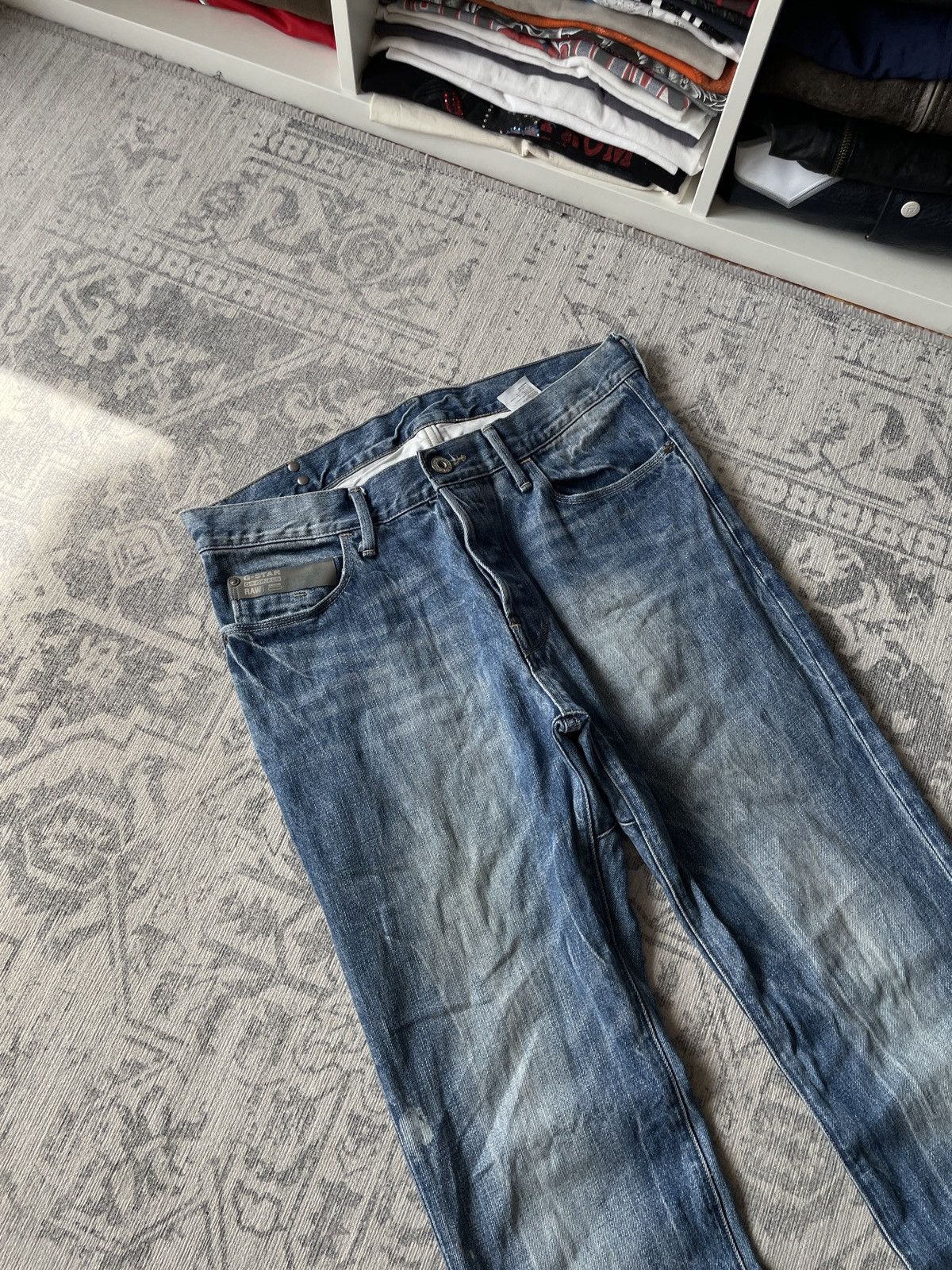 Vintage G star Vintage Jeans Faded Mud Washed Japanese Y2k Distresse Size US 32 / EU 48 - 7 Thumbnail